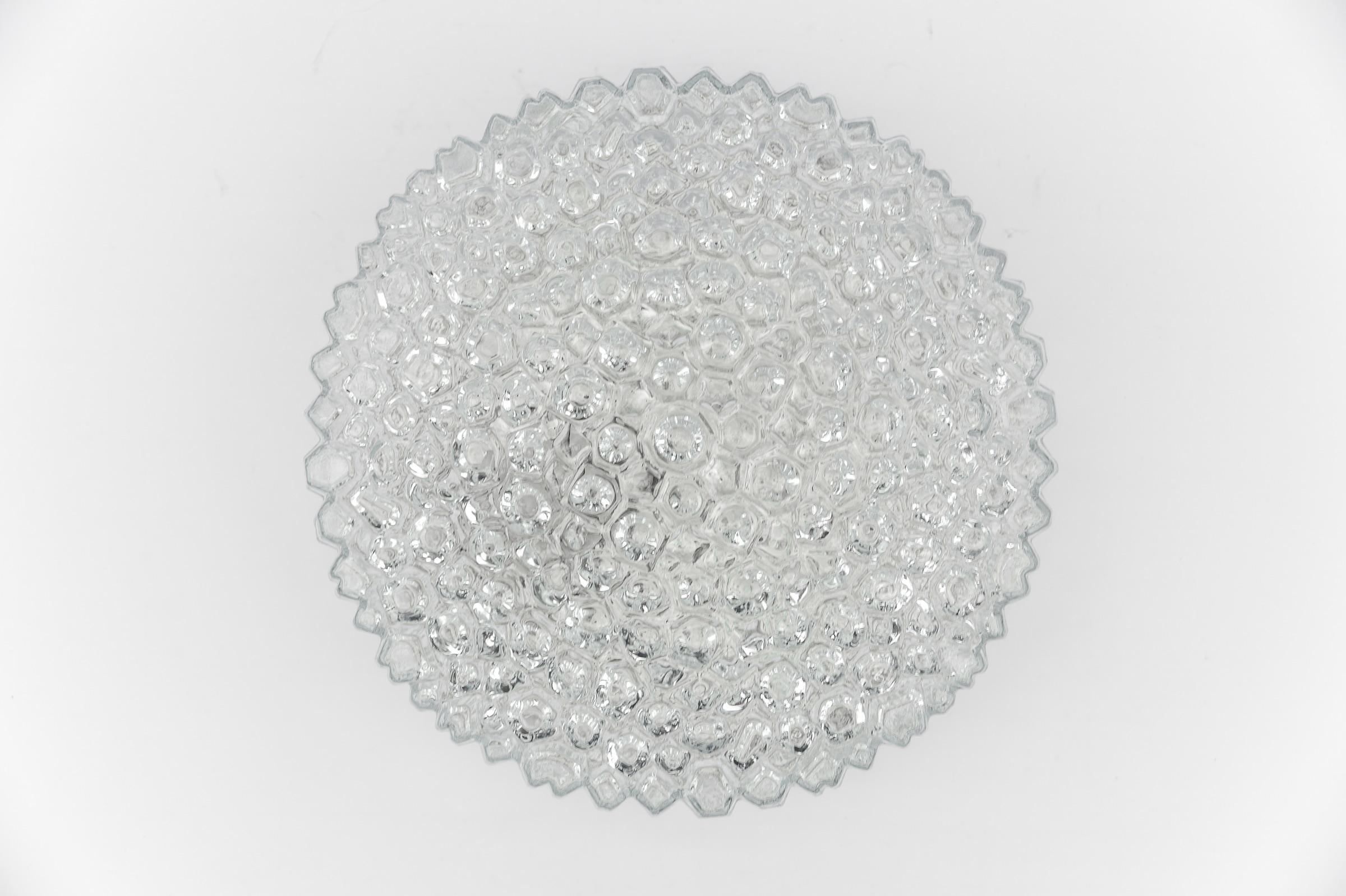 Mid-20th Century 1. of 2 Lovely Bubble Glass Flush Mount Lamp by Helena Tynell for Limburg For Sale