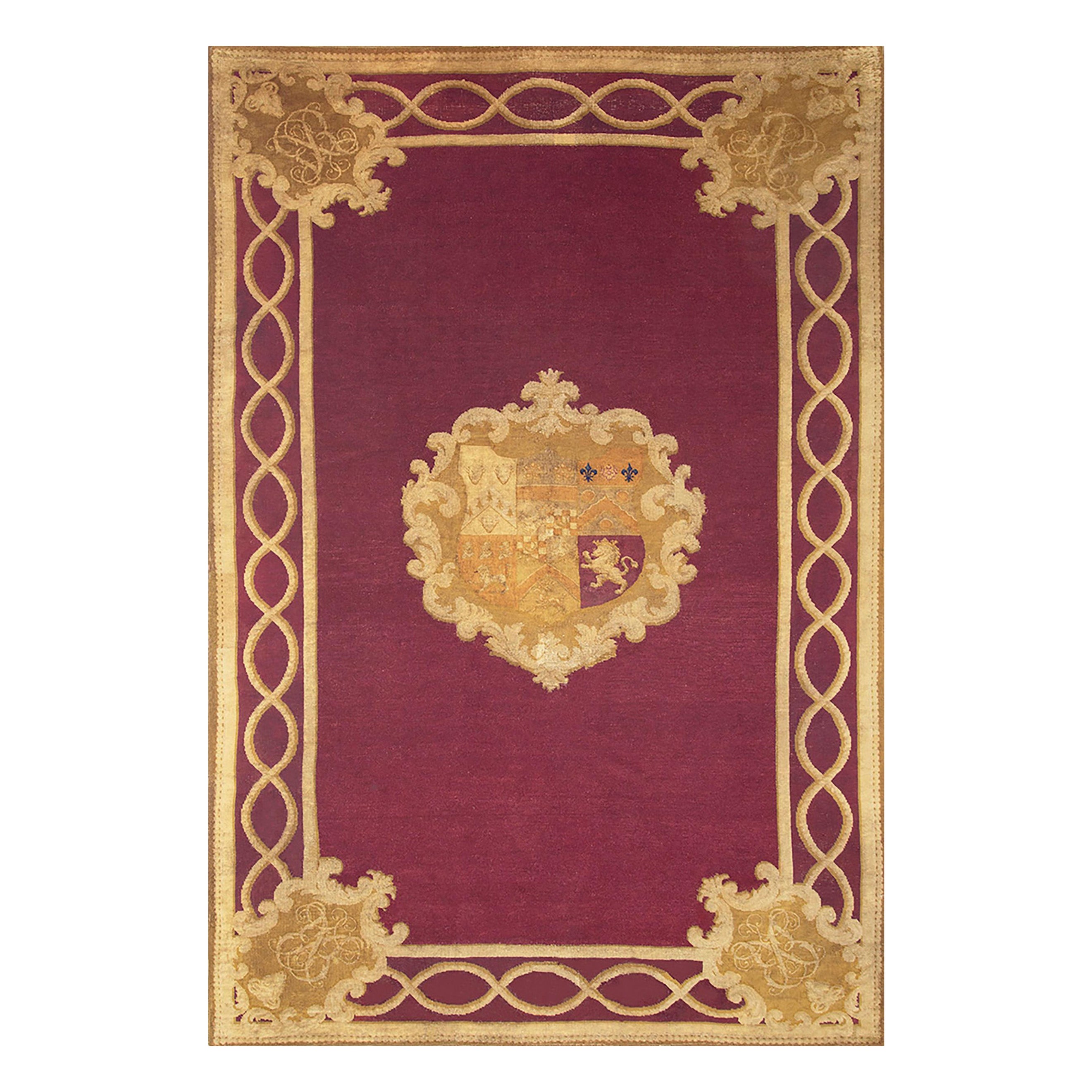 Tapis Axminster anglais du milieu du 19e siècle Tapis armorial