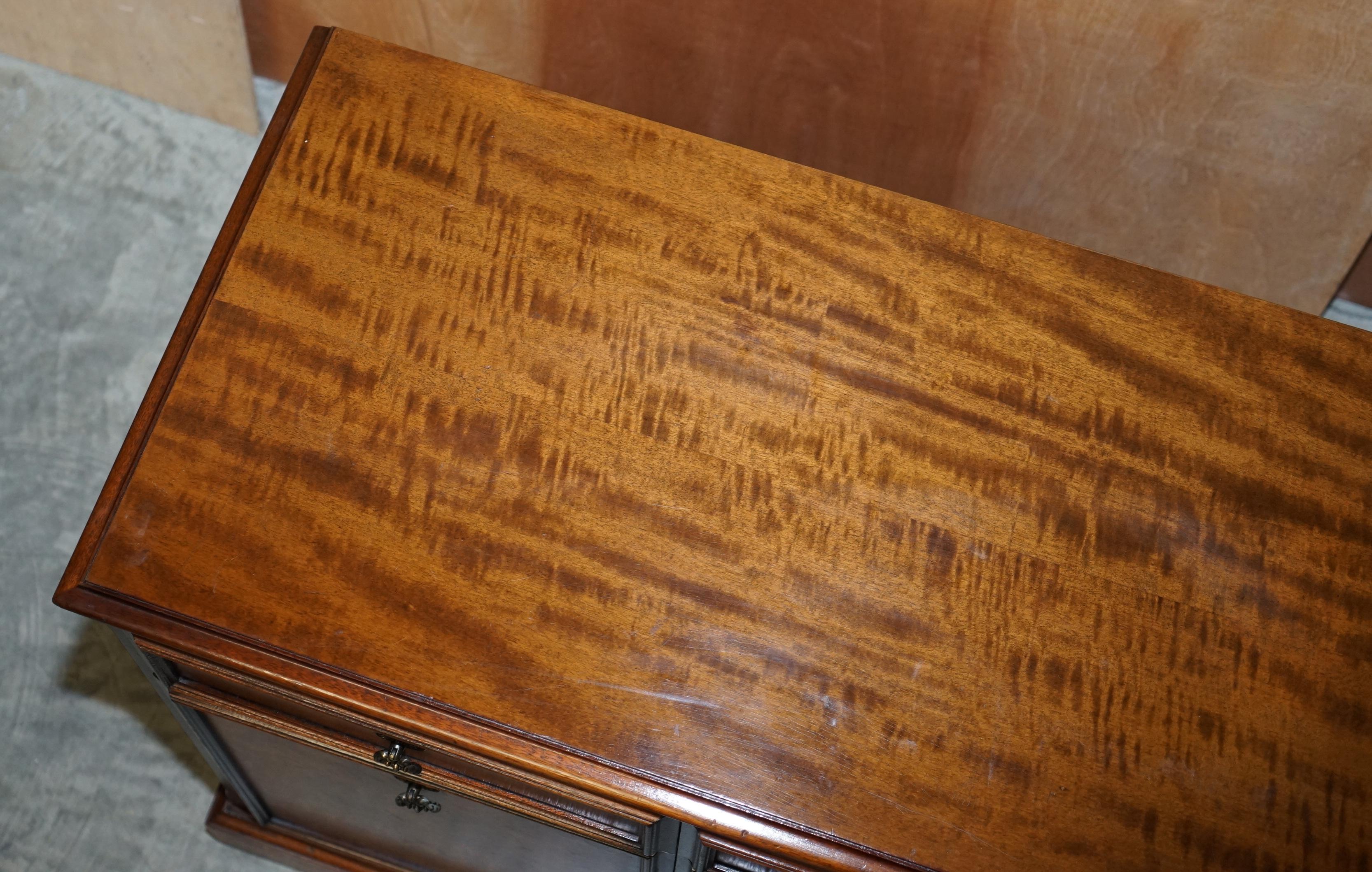 Hand-Crafted Lovely Burr & Quarter Cut Walnut Sideboard with Twin Drawers & Cupboard Base For Sale