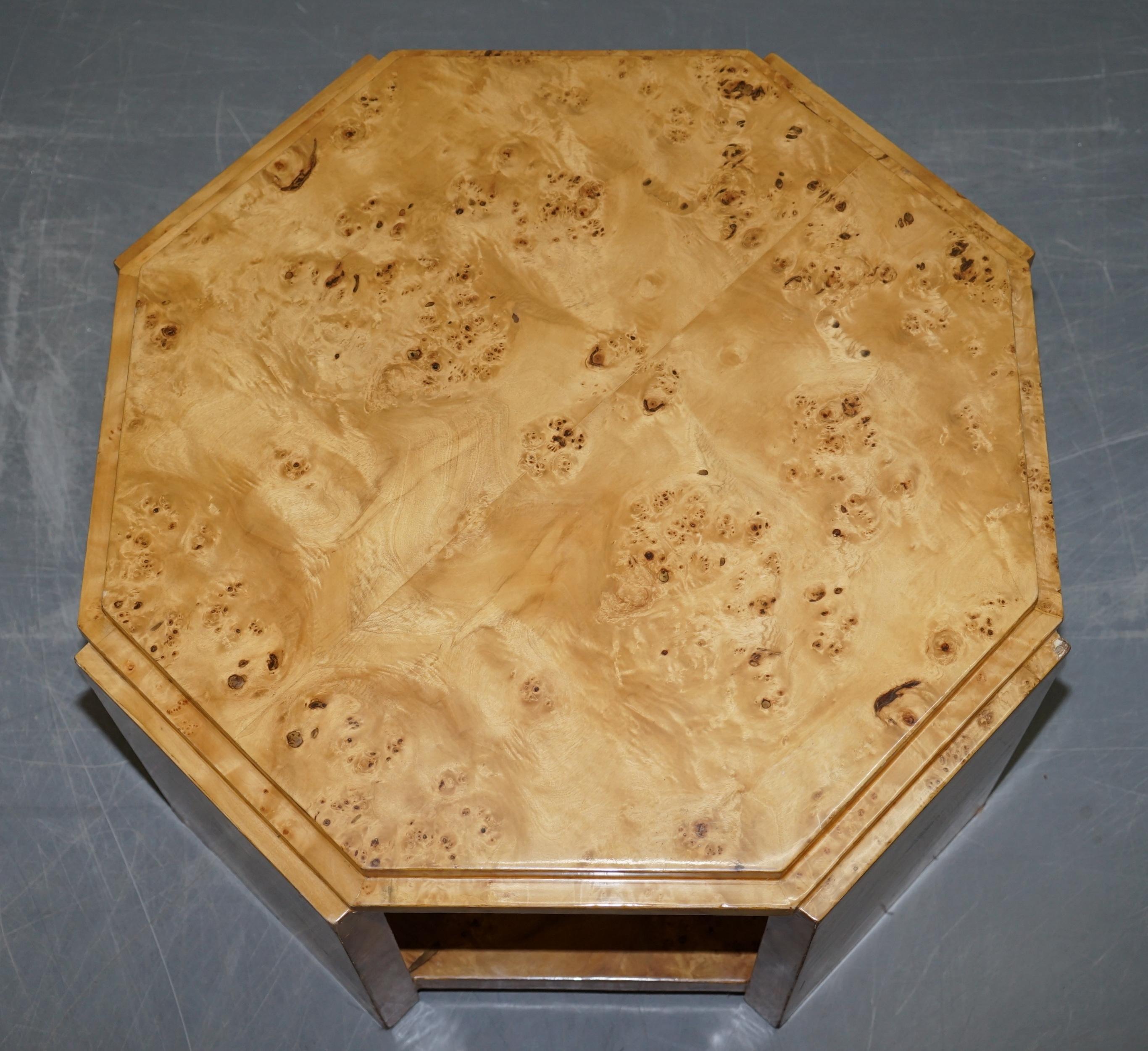 English Lovely Burr Walnut Art Deco Style Coffee Table Lovely Timber Patina Part Suite