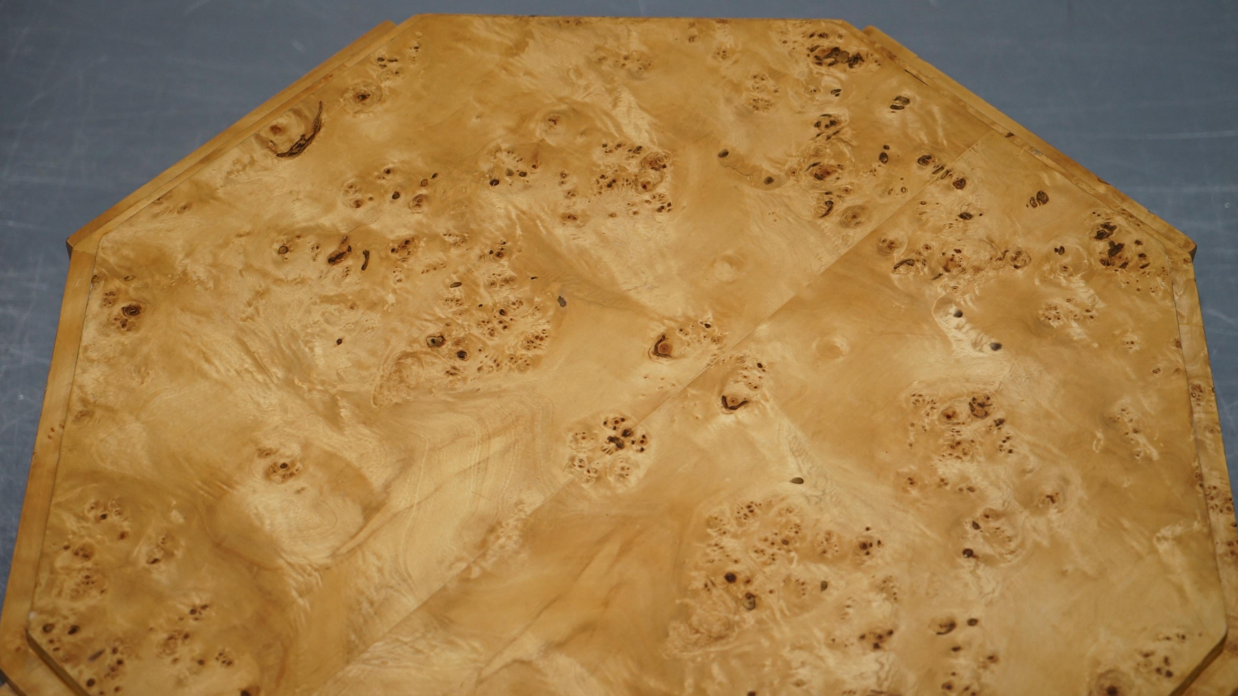 Hand-Crafted Lovely Burr Walnut Art Deco Style Coffee Table Lovely Timber Patina Part Suite