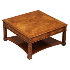 Lovely Burr Walnut Brights of Nettlebed Four Drawer Large Coffee Cocktail Table