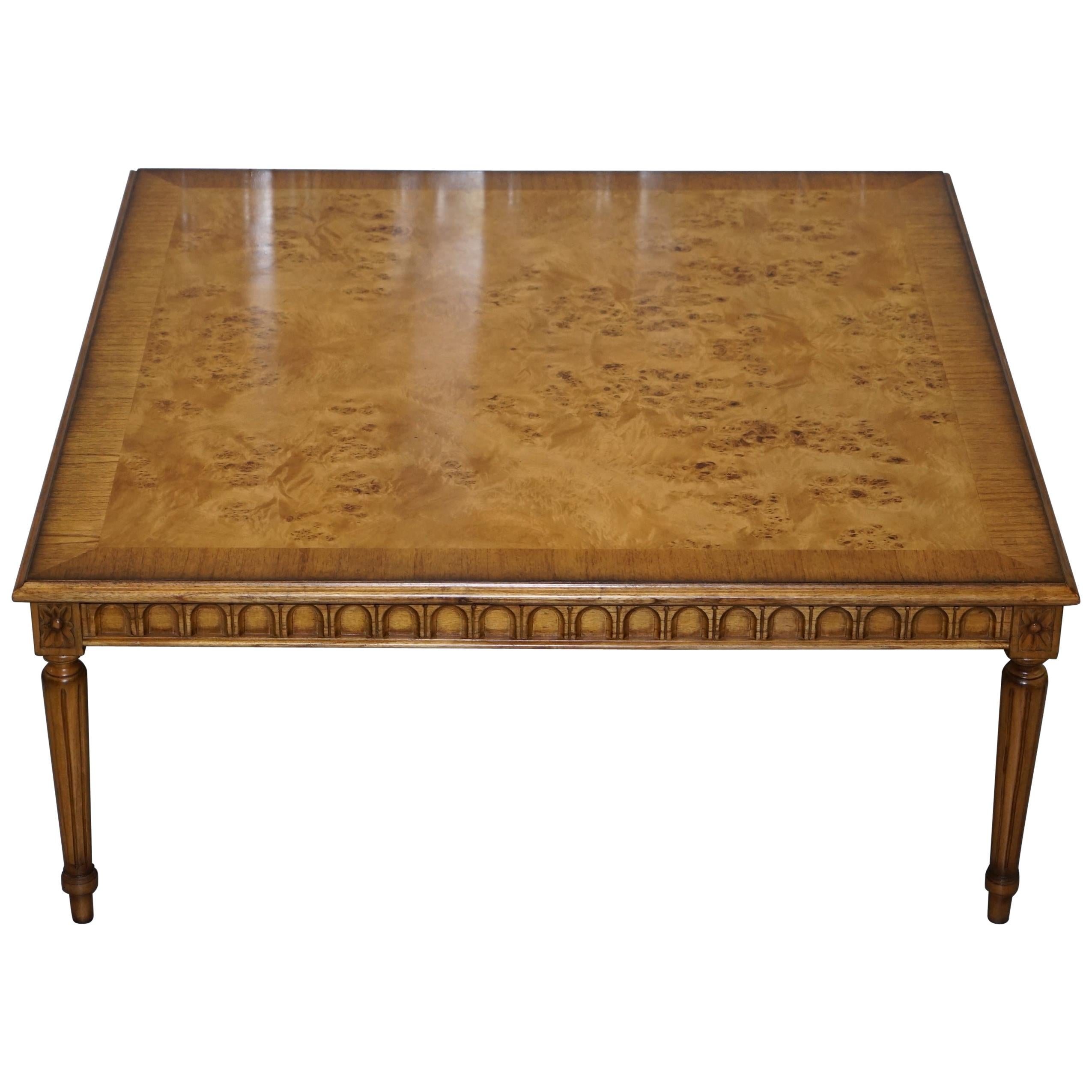 Lovely Burr Walnut Centre Occasional Table with Lion Hairy Paw Feet Lamp Side
