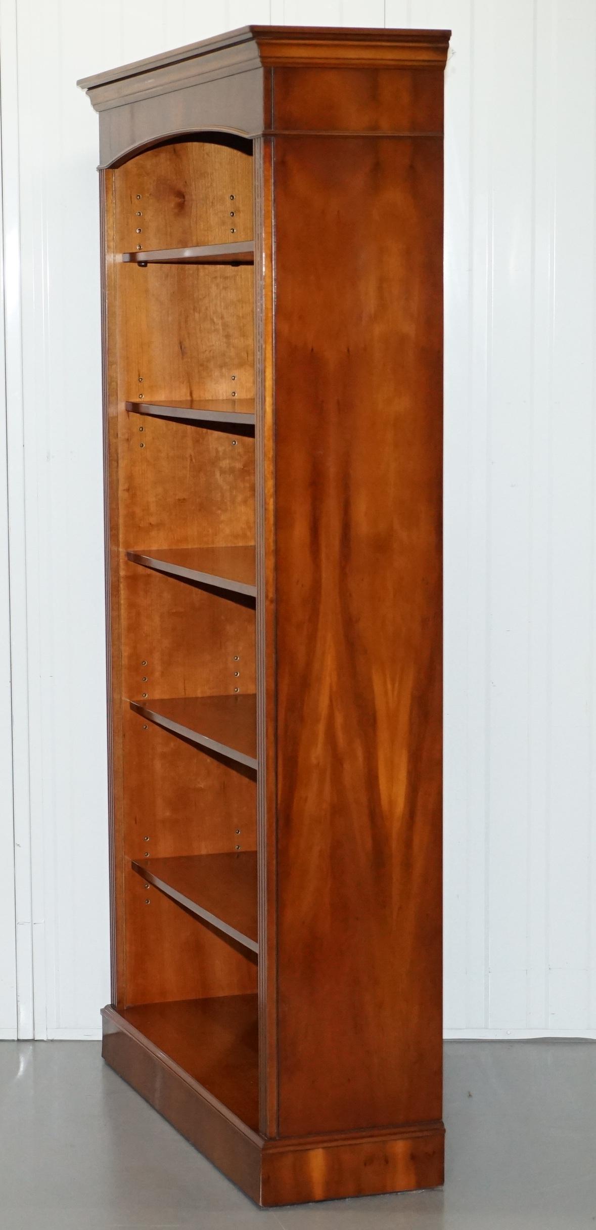 Lovely Burr Yew Wood Library Legal Bookcase with Height Adjustable Shelves 5