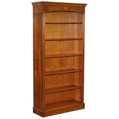 Vintage Lovely Burr Yew Wood Library Legal Bookcase with Height Adjustable Shelves