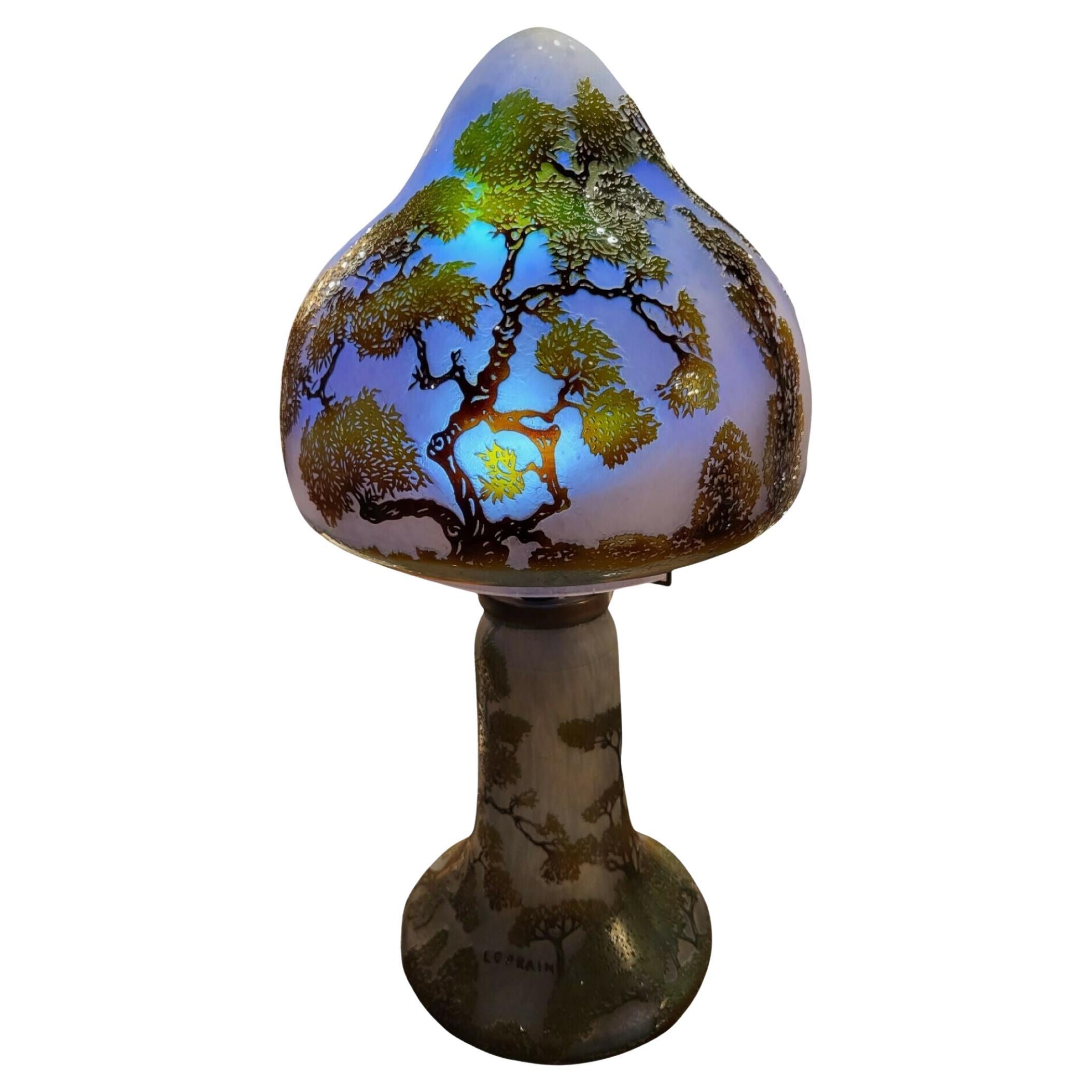 Schöne Pilzförmige Lampe in Pilzform von Lorainne, um 1920