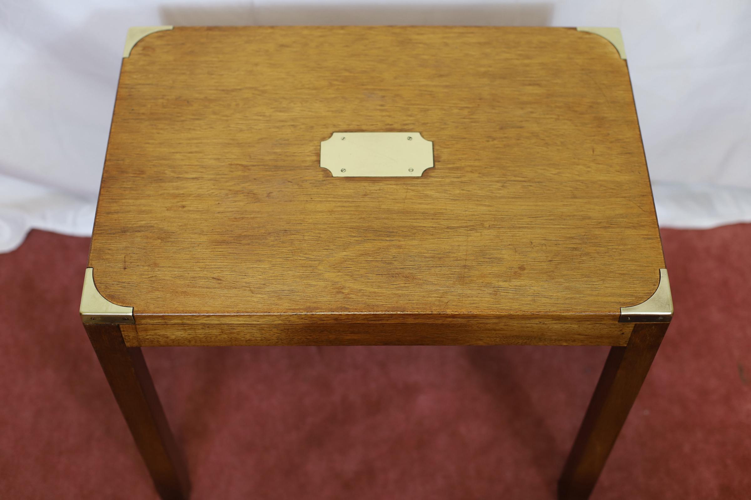 Lovely Campaign Style Nest Of Three Tables For Sale 3