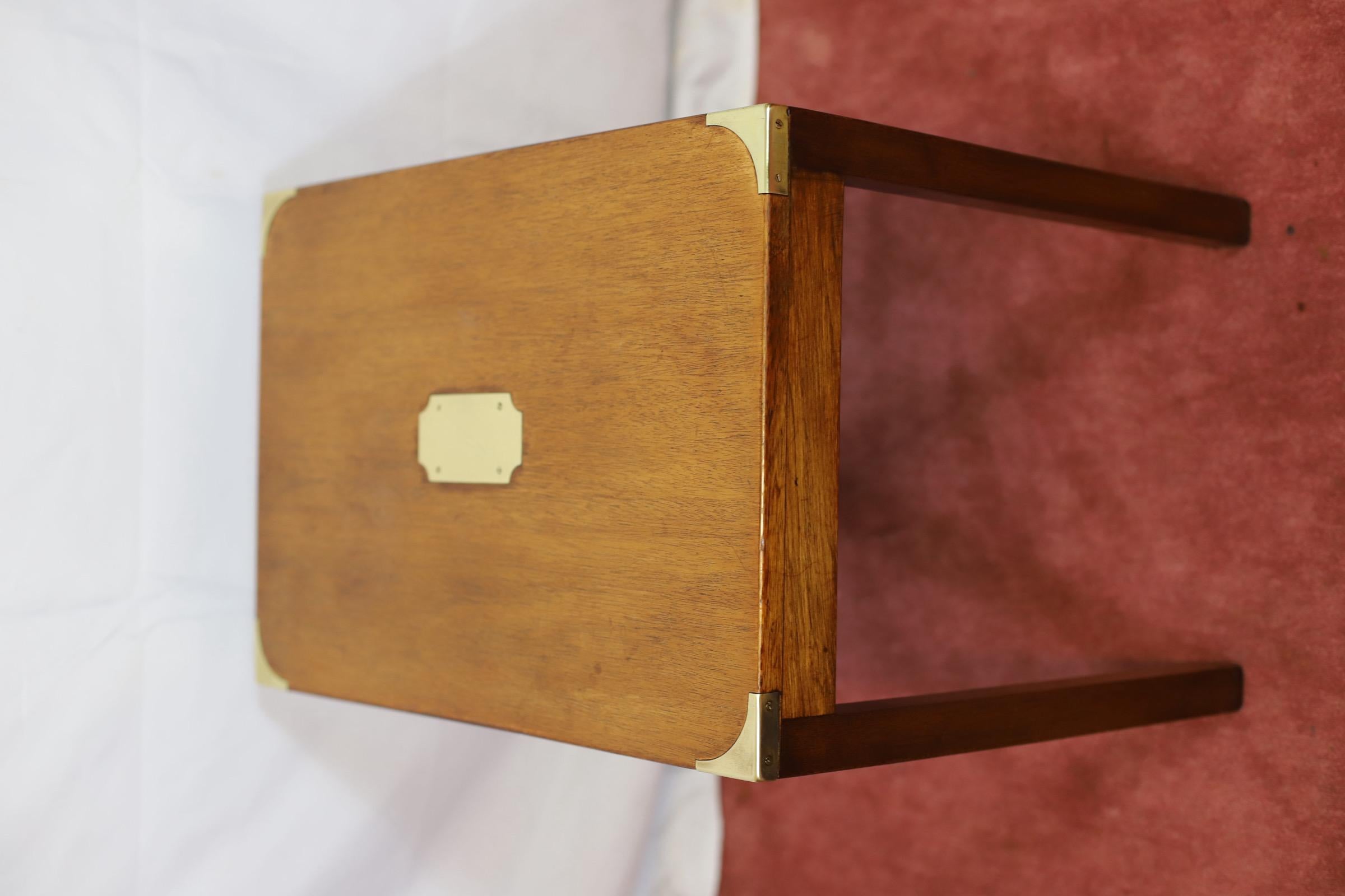 Lovely Campaign Style Nest Of Three Tables For Sale 4