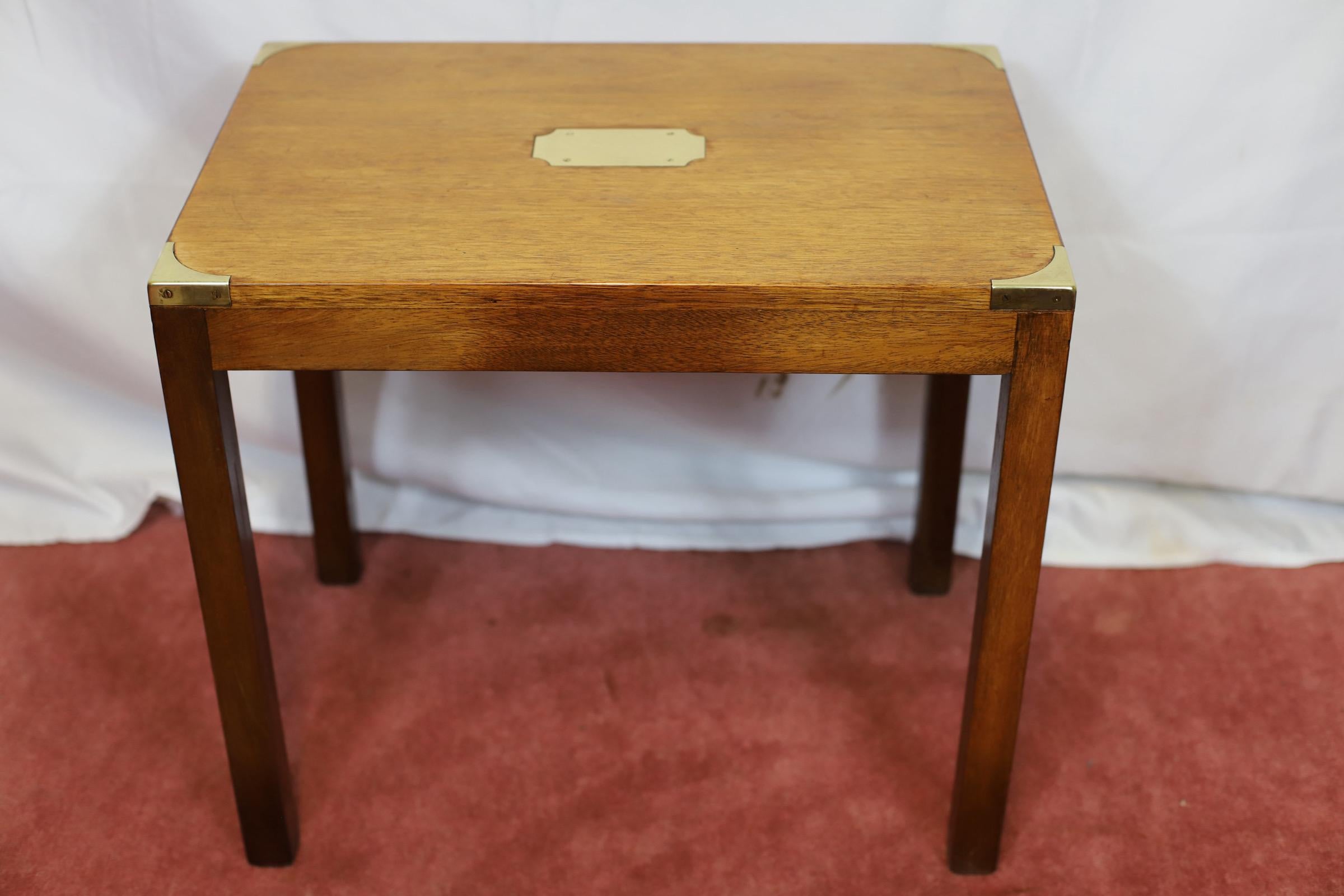 Lovely Campaign Style Nest Of Three Tables For Sale 5