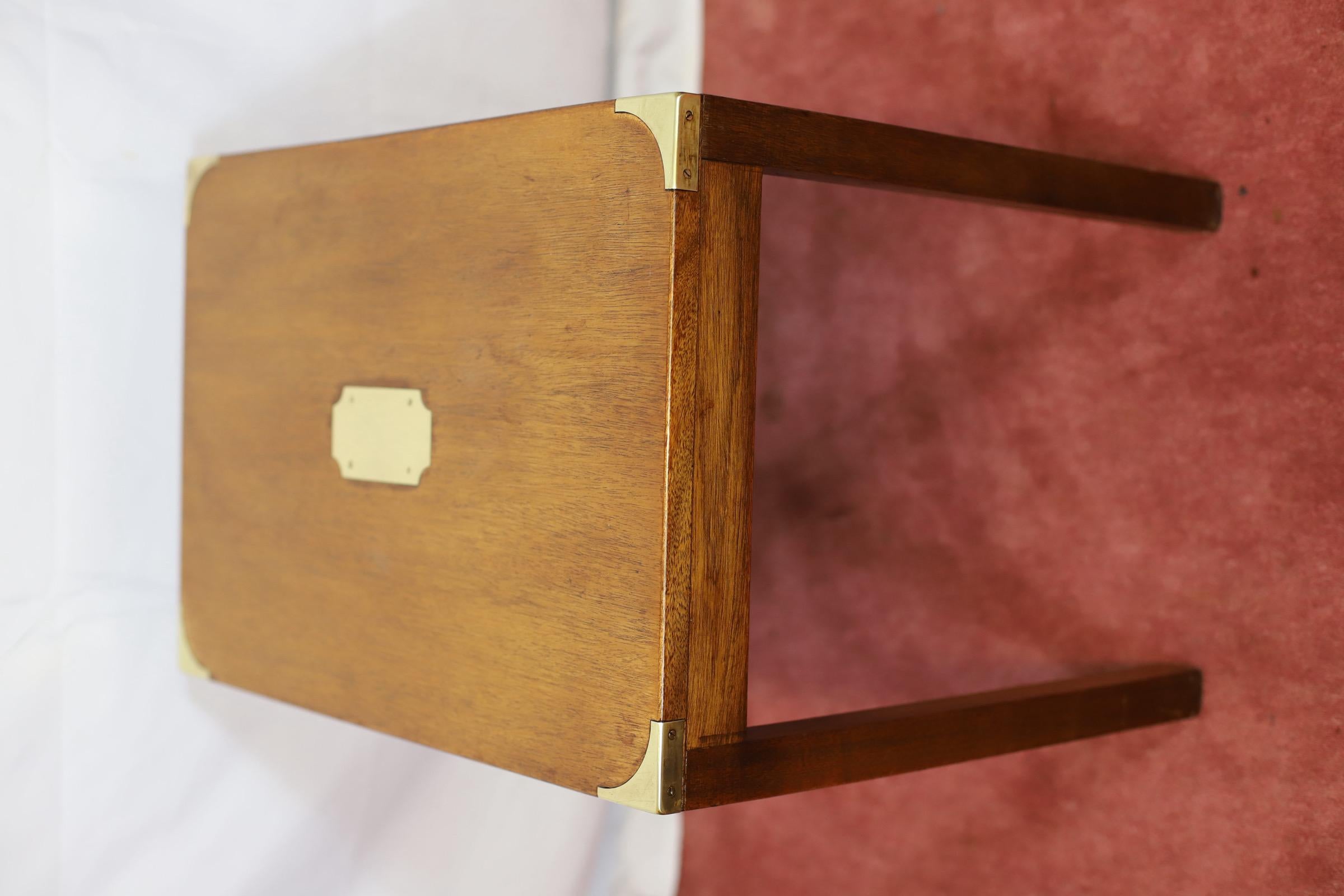 Lovely Campaign Style Nest Of Three Tables For Sale 6