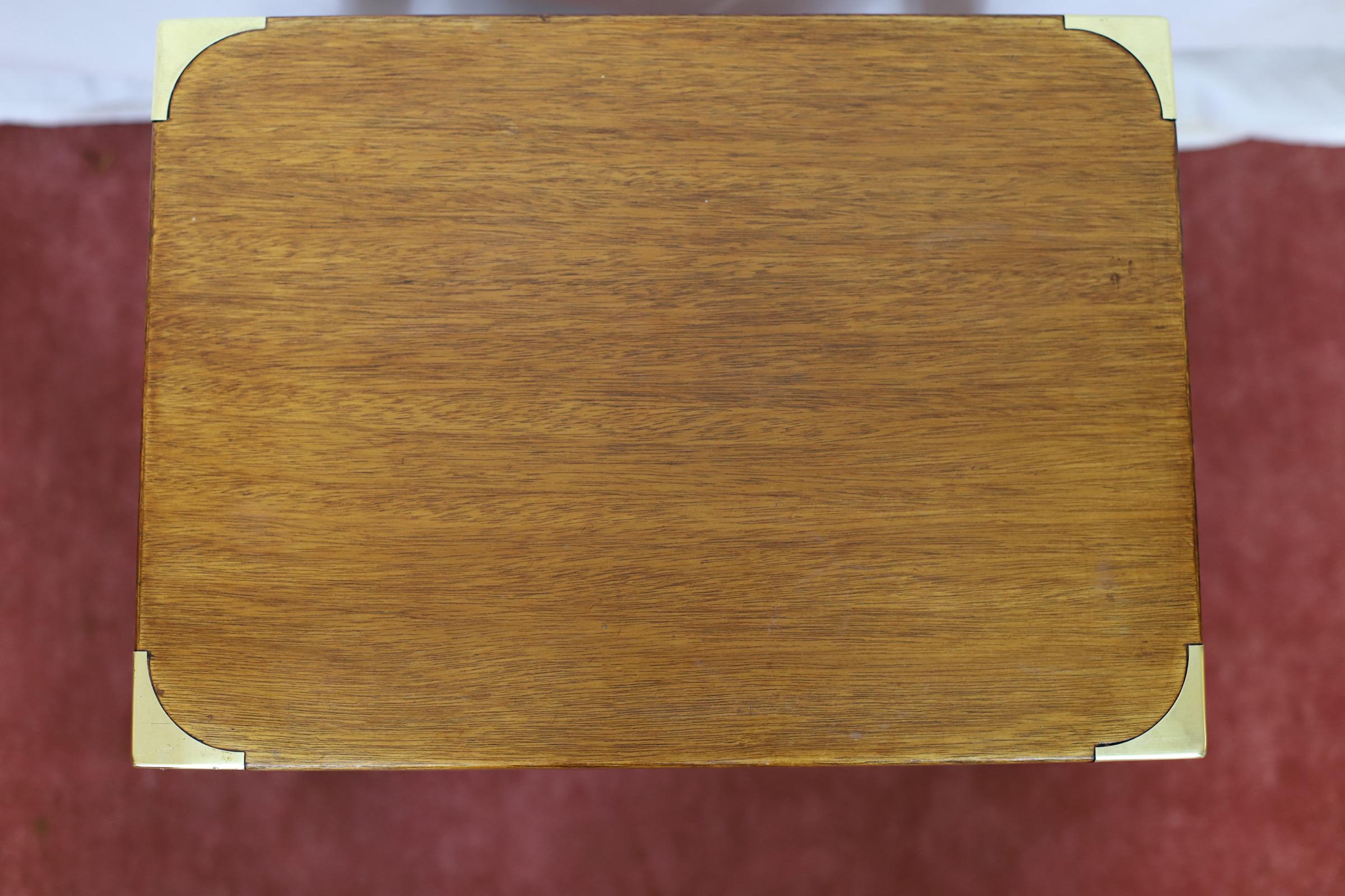 Lovely Campaign Style Nest Of Three Tables For Sale 8