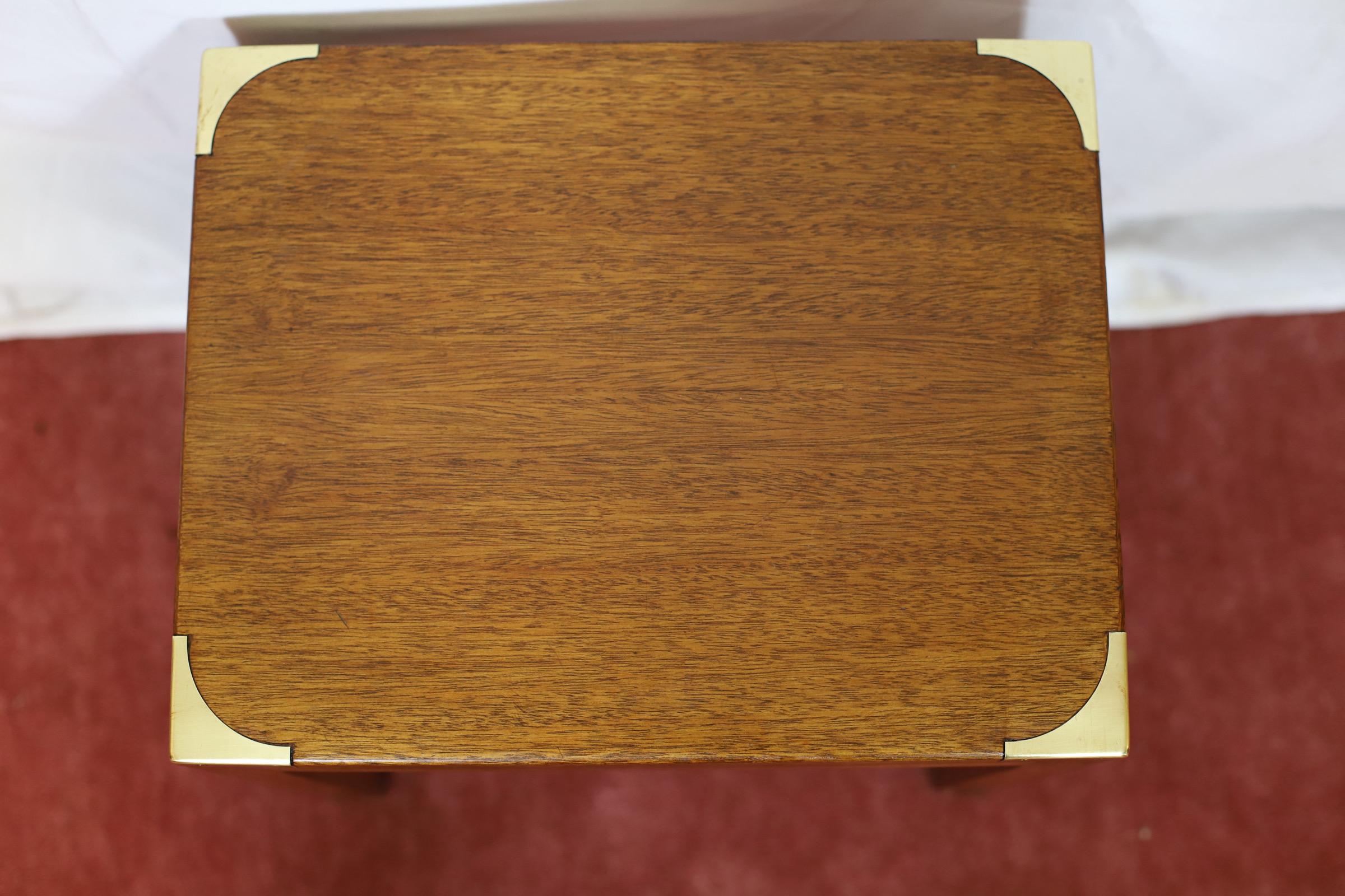 Lovely Campaign Style Nest Of Three Tables For Sale 9