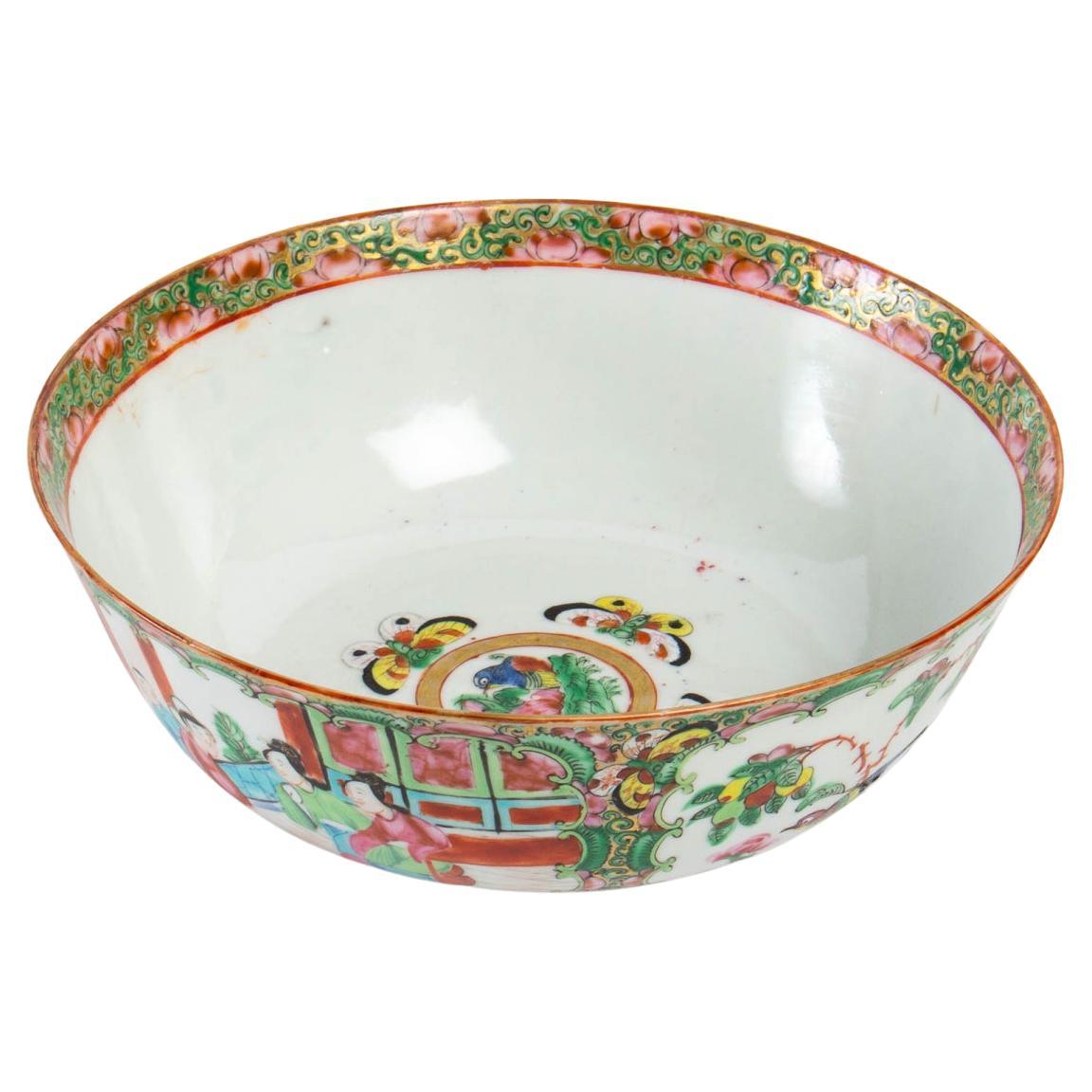 Lovely Canton Polychrome Porcelain Bowl