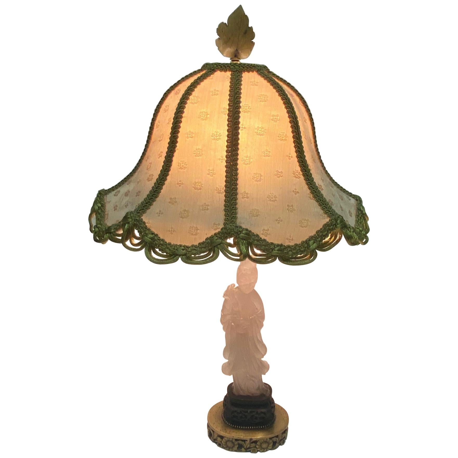 Lovely Carved Chinese Quartz Table Lamp