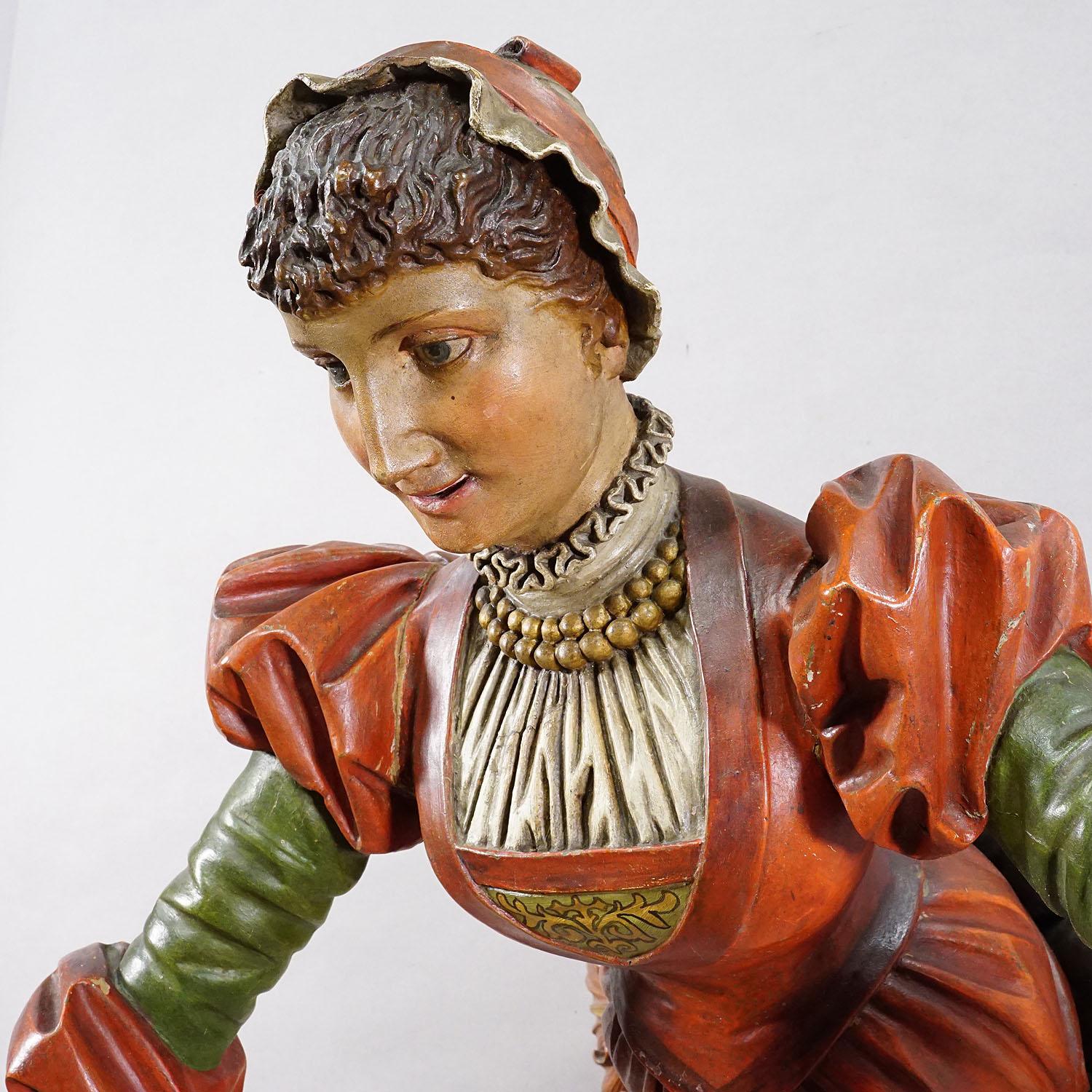 Bois Charmant porte-serviette en bois sculpté ca. 1900 en vente