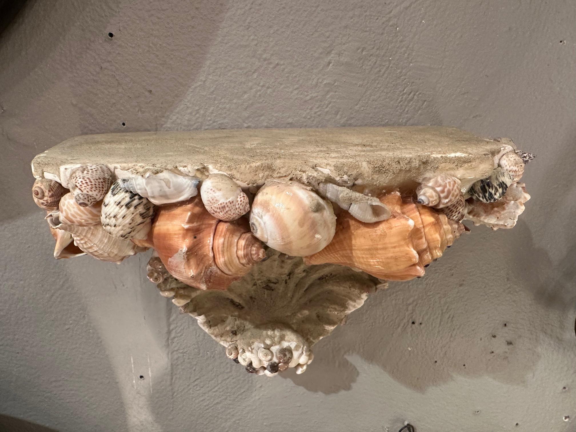 Lovely Cast Stone & Shell Wall Bracket For Sale 7