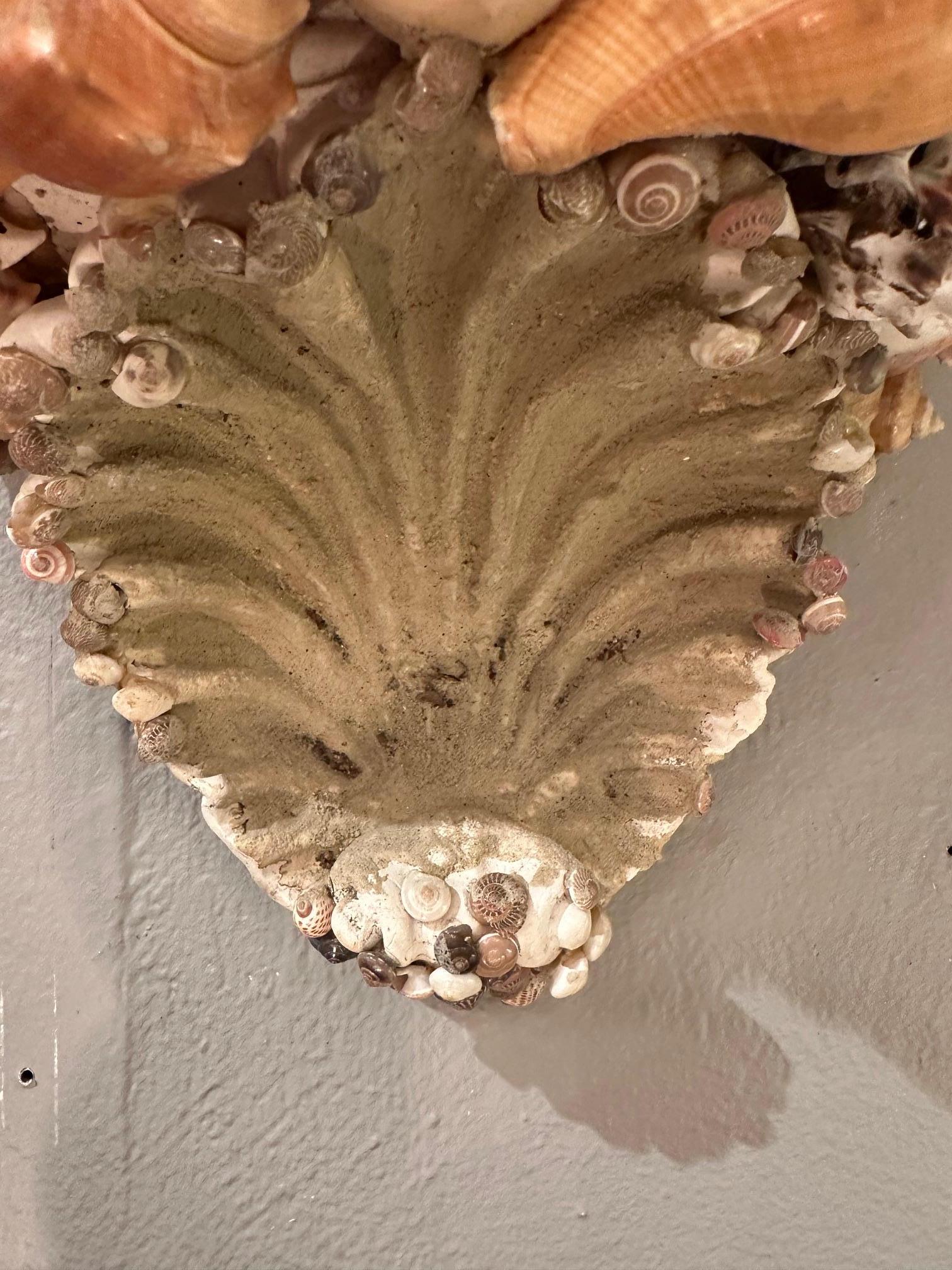 Mid-20th Century Lovely Cast Stone & Shell Wall Bracket For Sale