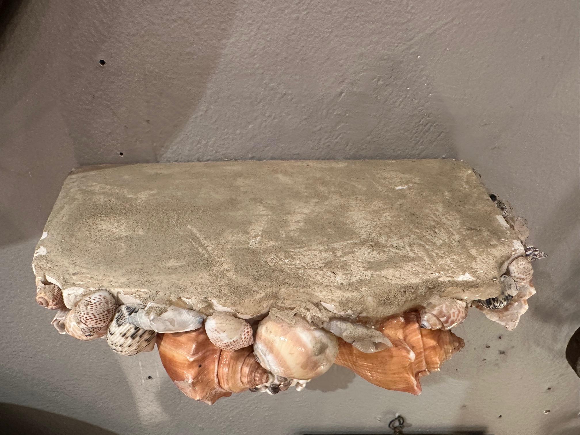Lovely Cast Stone & Shell Wall Bracket For Sale 4