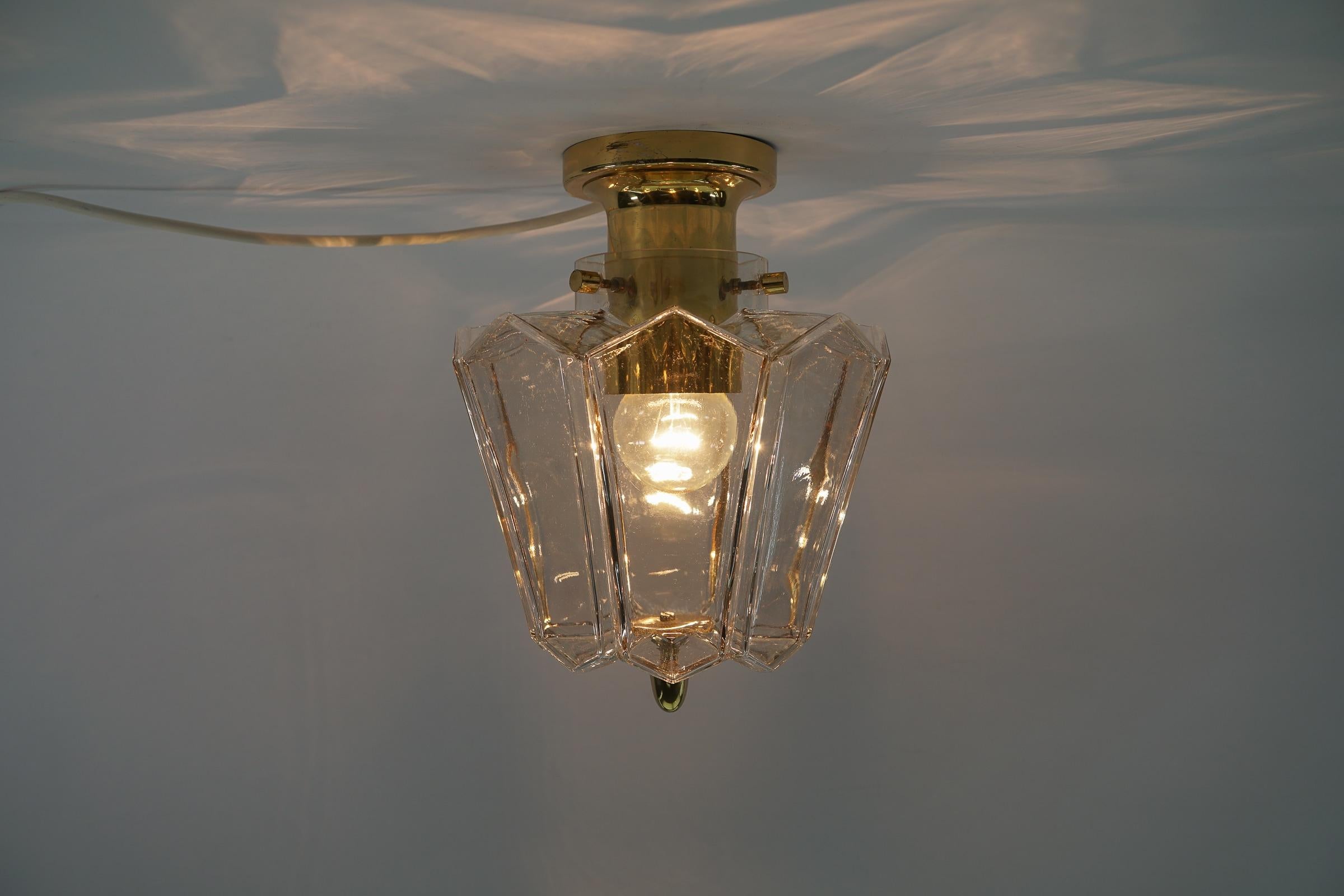 Lovely Ceiling Lamp in Smoked Glass by Limburg, Germany, 1960s In Good Condition For Sale In Nürnberg, Bayern