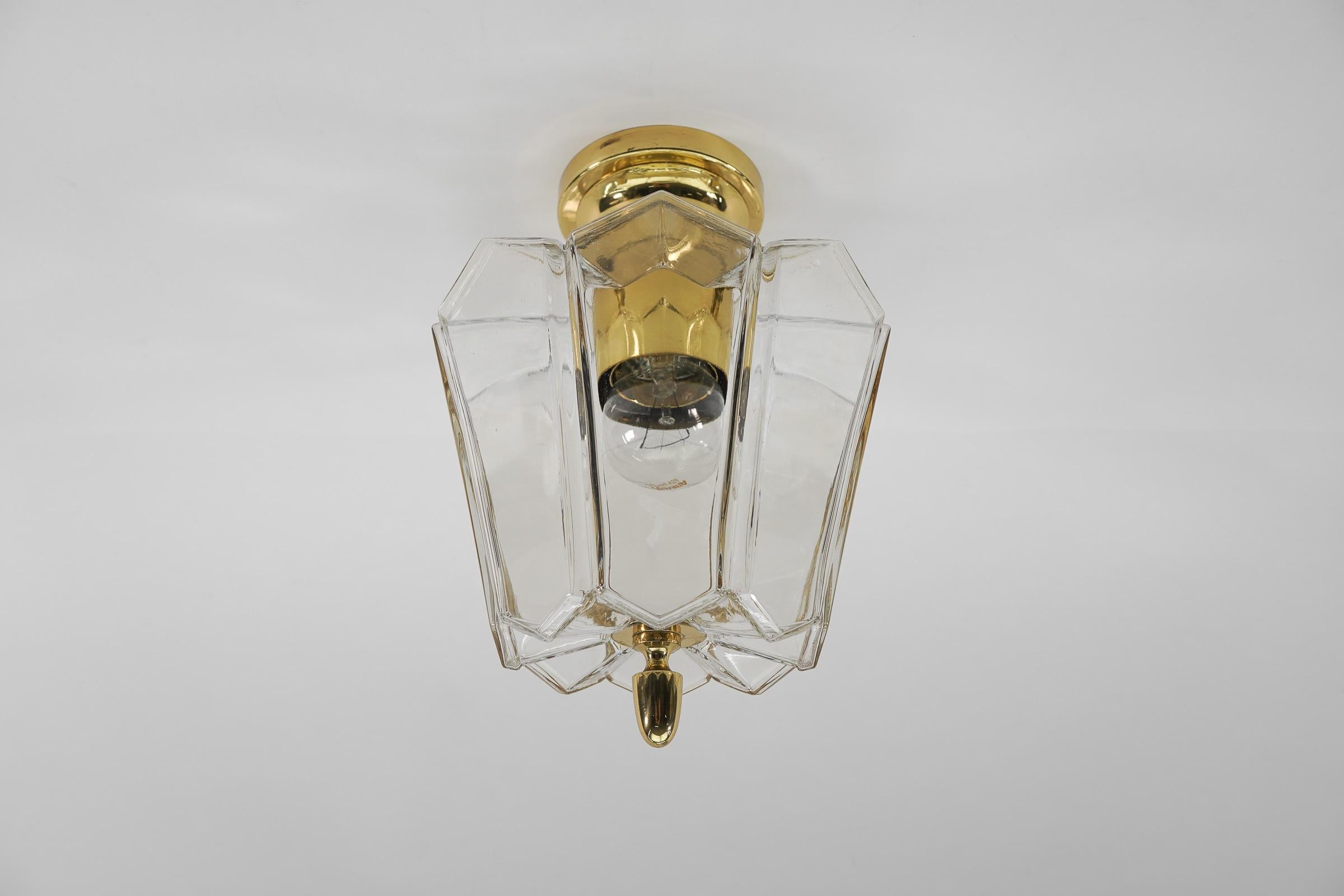 Mid-20th Century Lovely Ceiling Lamp in Smoked Glass by Limburg, Germany, 1960s For Sale