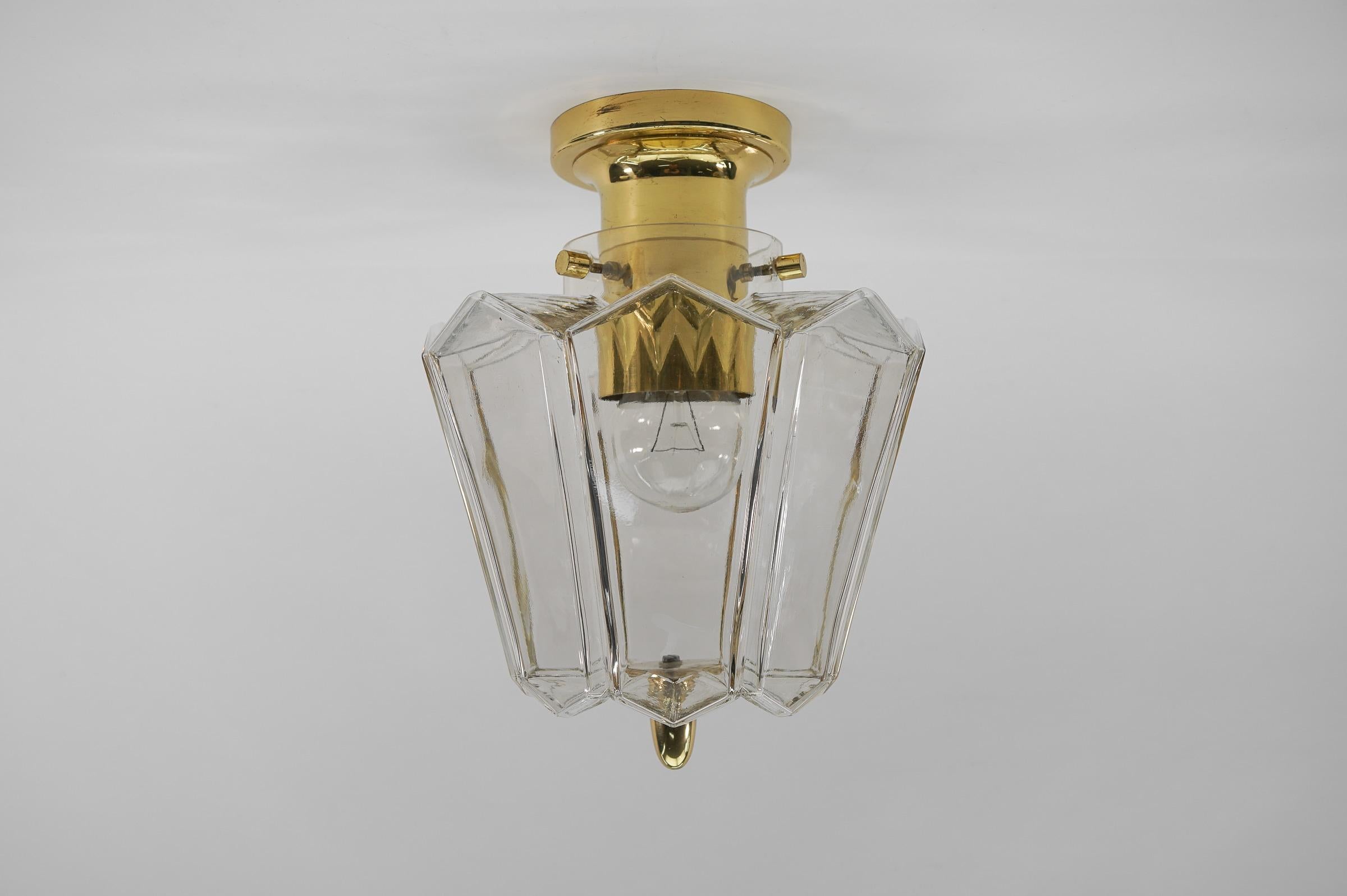 Lovely Ceiling Lamp in Smoked Glass by Limburg, Germany, 1960s For Sale 1