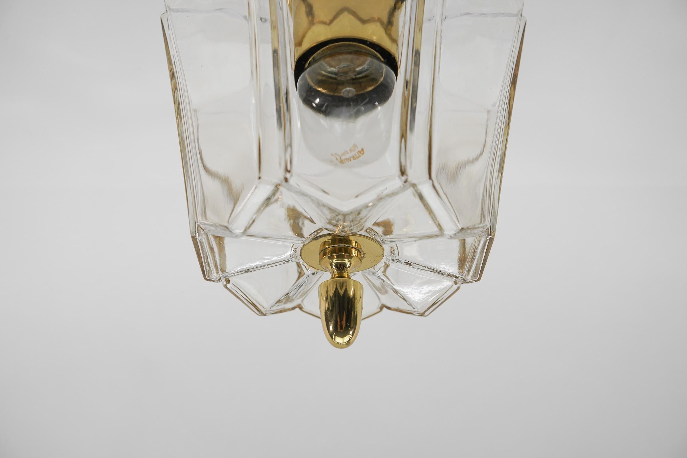 Preciosa lámpara de techo en cristal ahumado de Limburg, Alemania, años 60 en venta 1