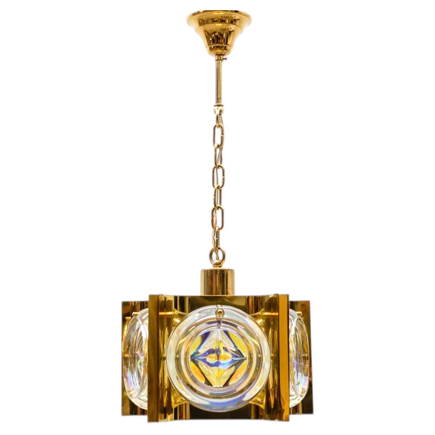 Lovely ceiling lamp with iridescent glass by, 1960s, Germany For Sale