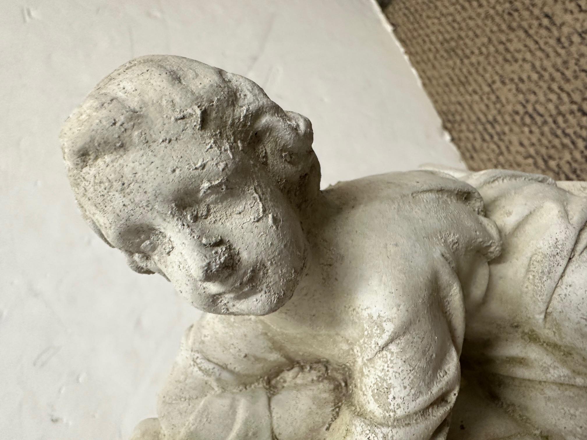 Lovely Cement Figurative Sculpture of St. Anthony of Padua For Sale 3
