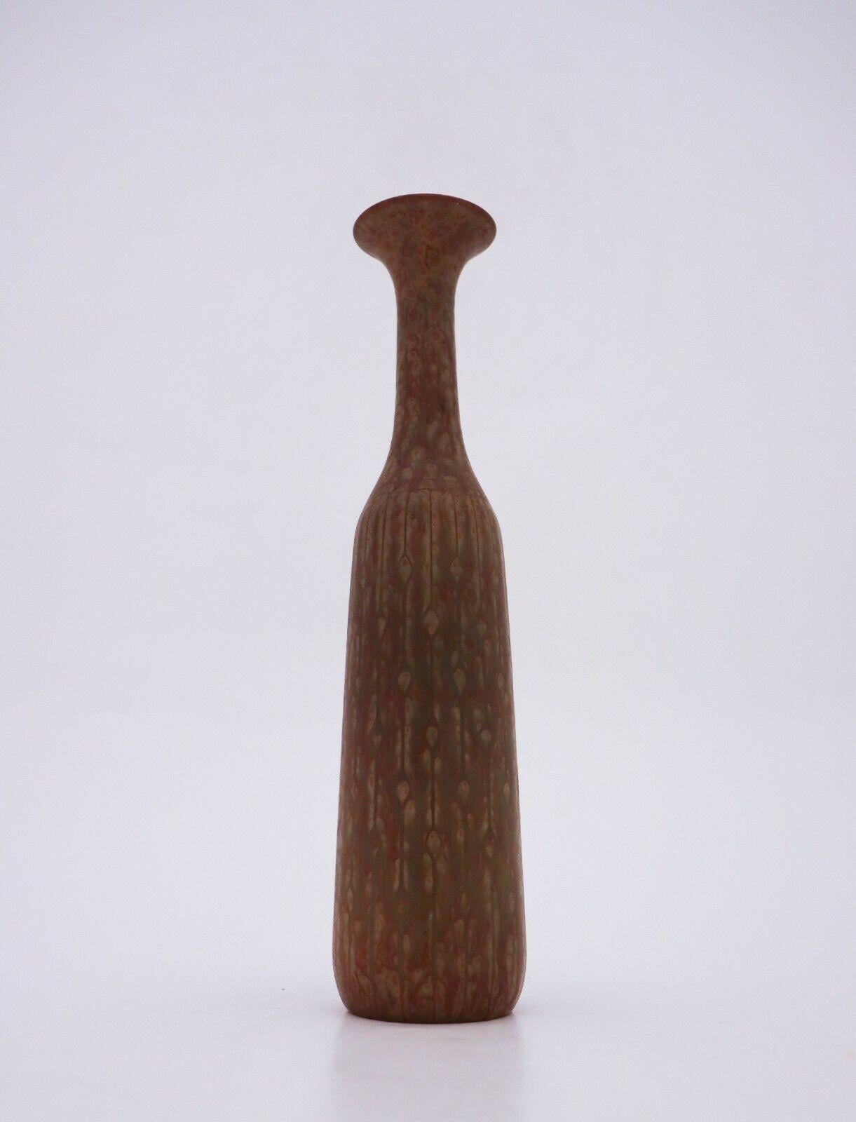 Scandinavian Modern Lovely Ceramic Vase Speckled Glaze, Gunnar Nylund, Rörstrand For Sale