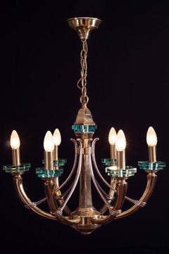 Ravissant lustre de style Fontana Arte, années 1960