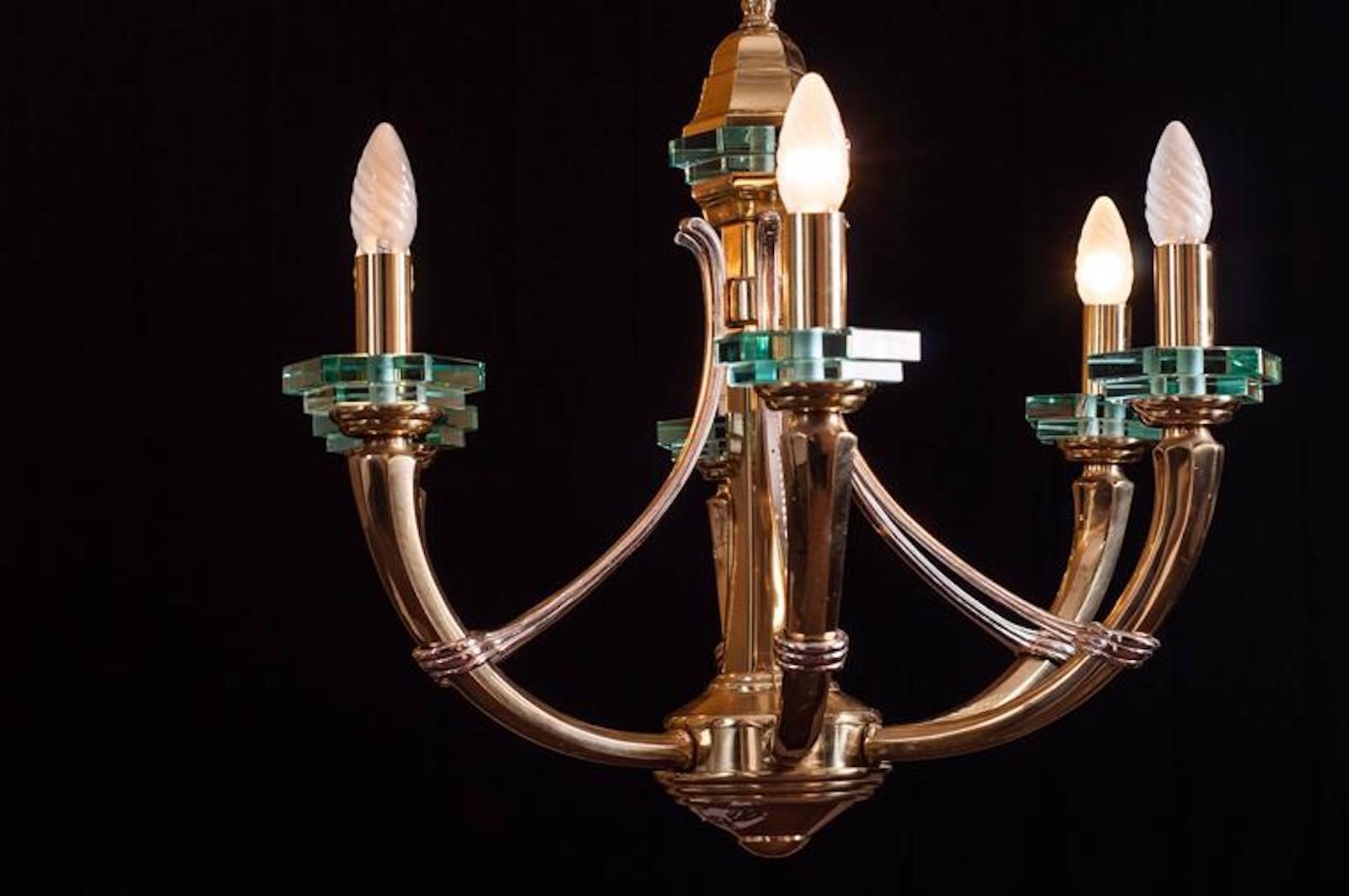 Italian Lovely Chandelier Fontana Arte Style, 1960s