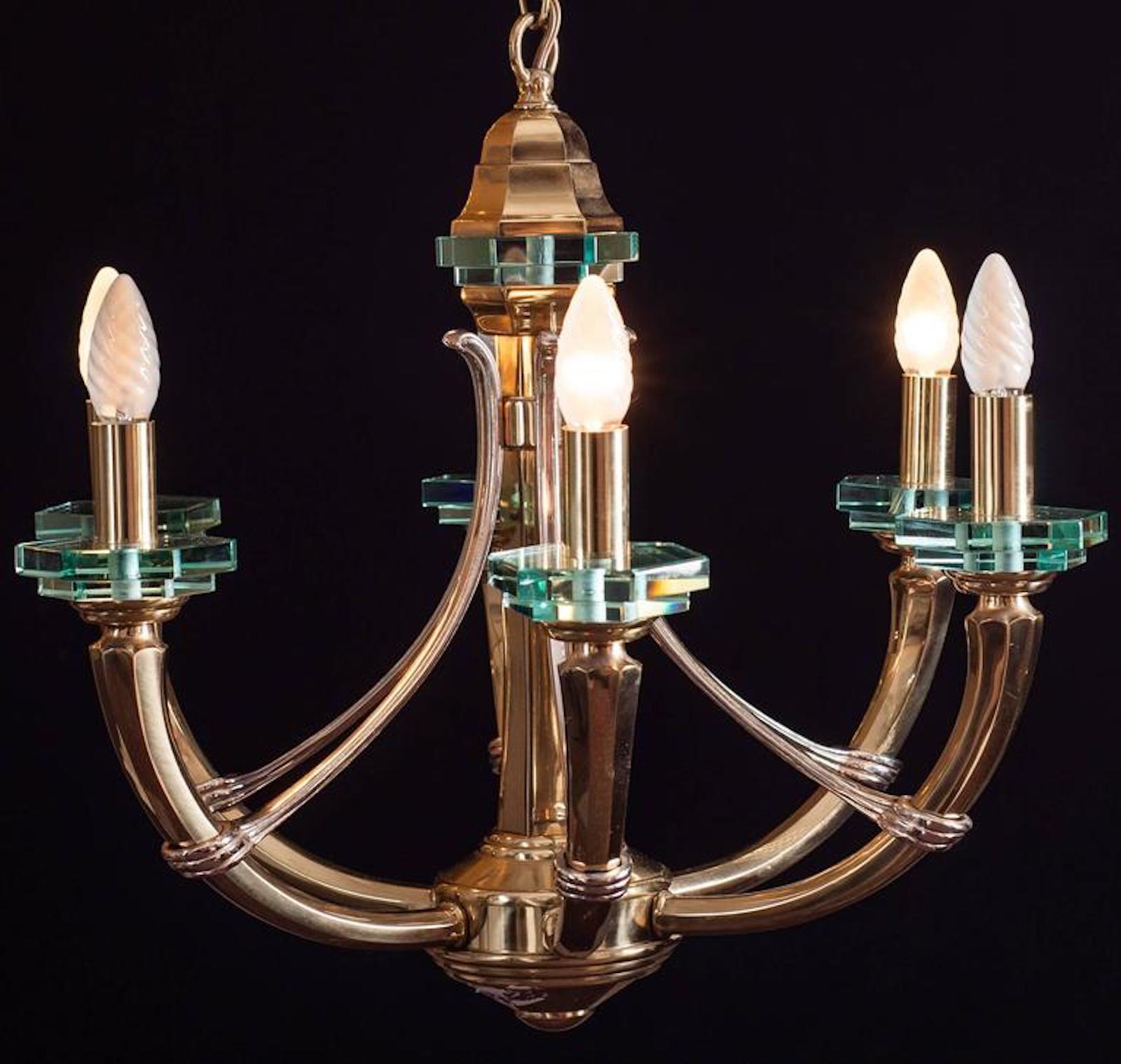 Lovely Chandelier Fontana Arte Style, 1960s 1