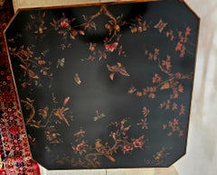 Theodore Alexander Chinoiserie Lacquered Top and Bamboo Dining or Game Table