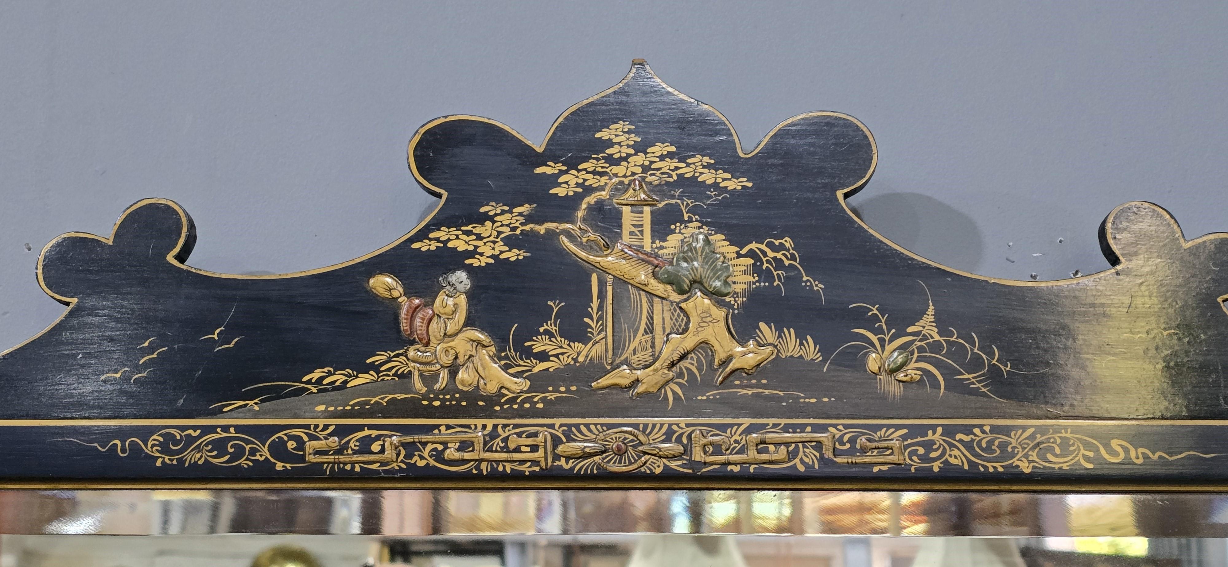 English Lovely Chinoiserie Wall Mirror For Sale