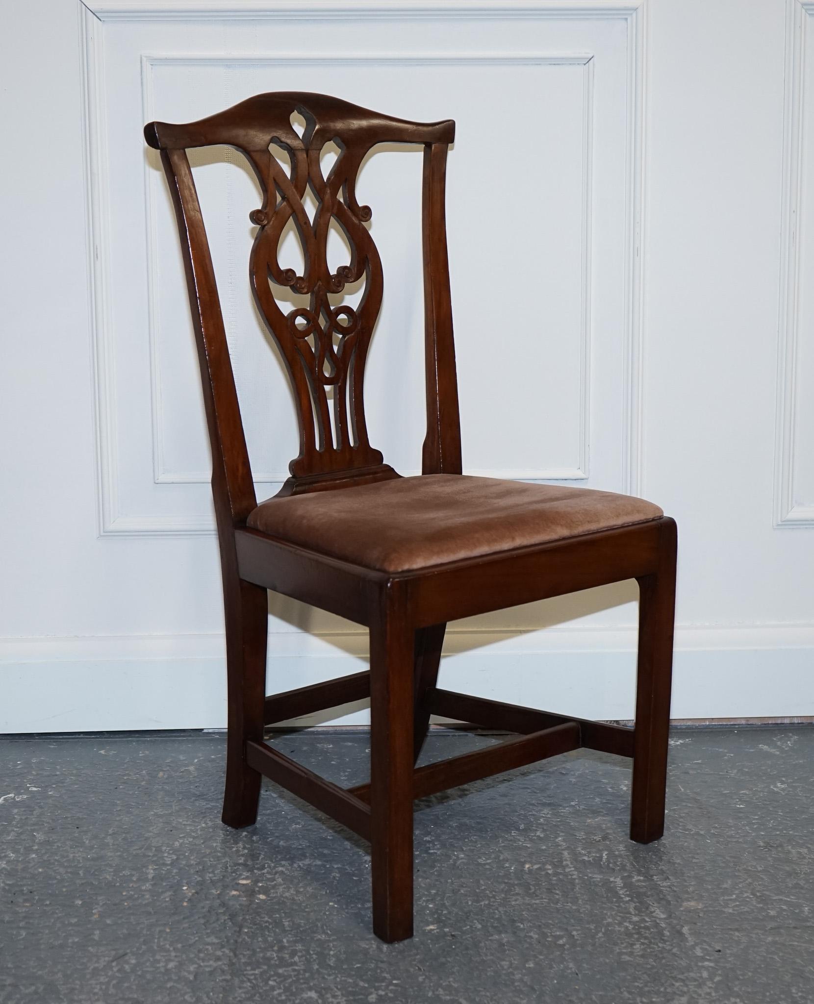 Grazioso set di 6 sedie da pranzo in stile Chippendale con telaio H. H. in vendita 9