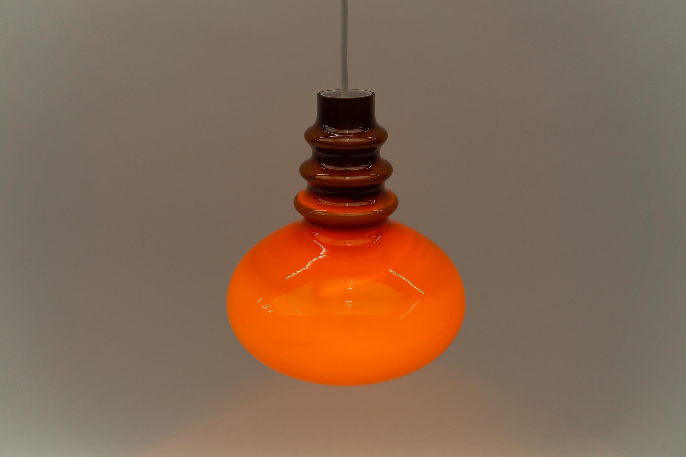 Lovely Choco Brown Glass Ceiling Lamp by Peill & Putzler, 1960s 2