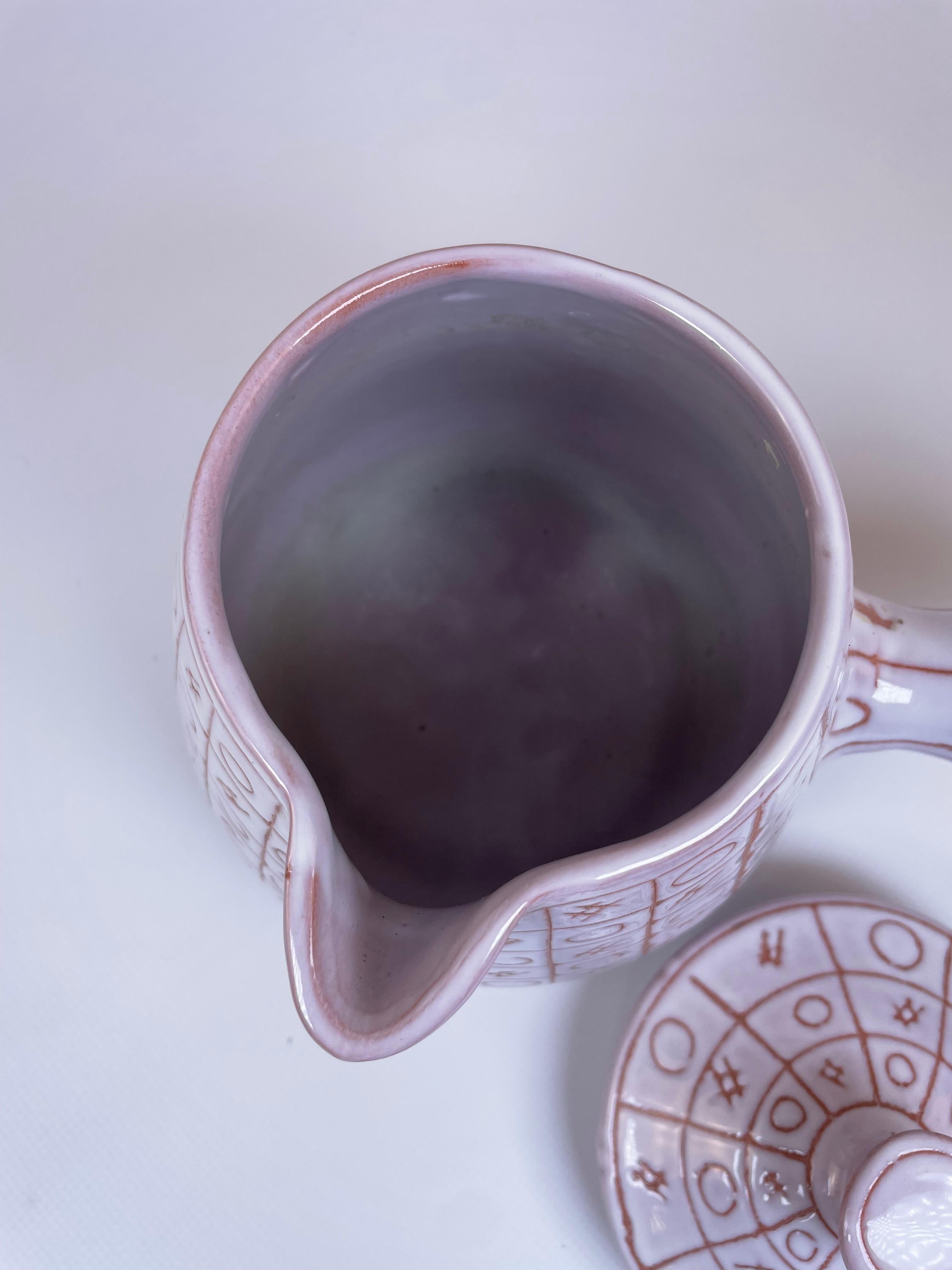 Jolie Chocolatière en céramique émaillée blanche de Robert Picault en vente 5