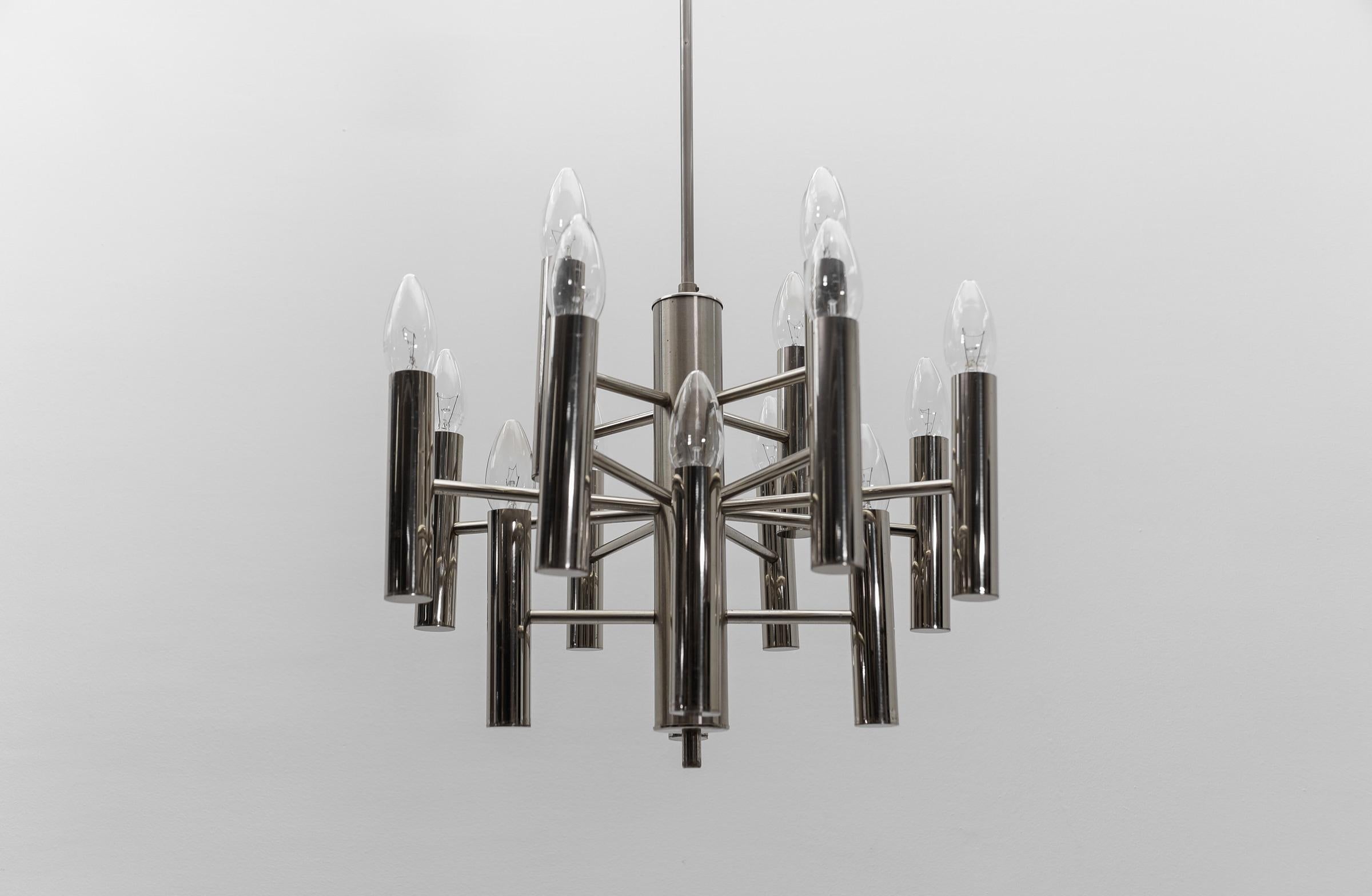 Metà XX secolo Graziosa lampada Sputnik da soffitto cromata, Germania anni '60 in vendita