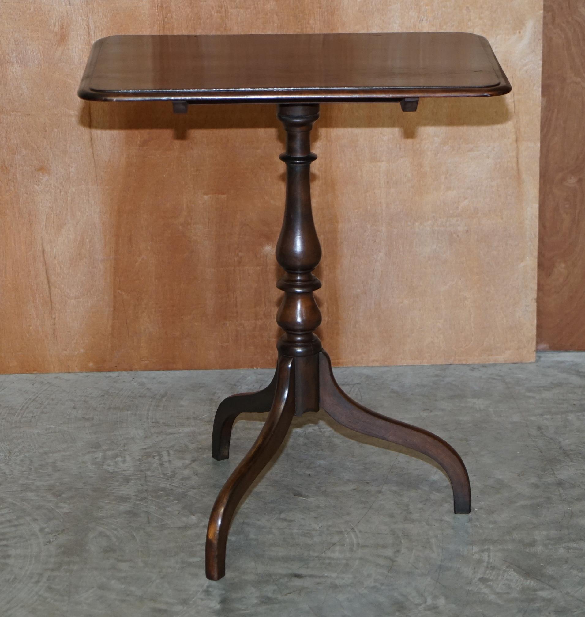 Early Victorian Lovely Circa 1840-1860 English Hardwood Tilt Top Side Occasional Tripod Table For Sale
