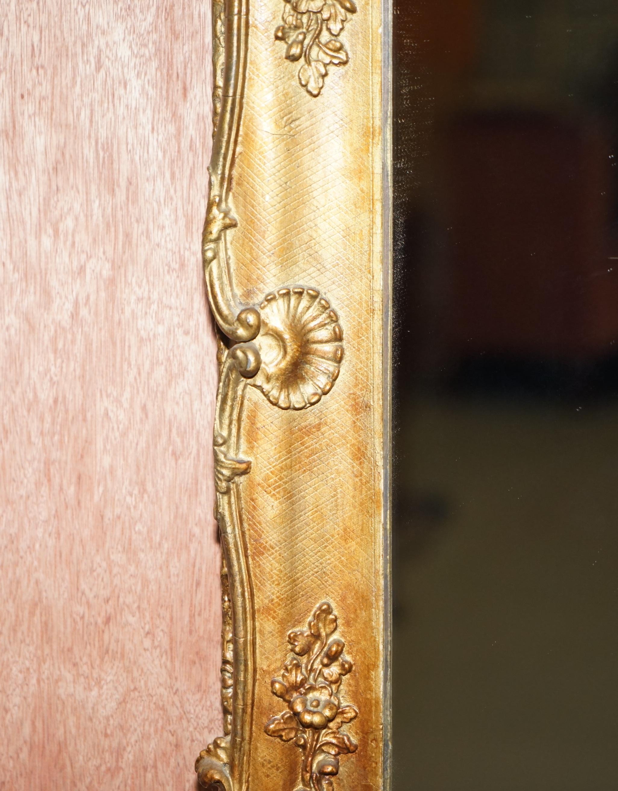 Victorian Lovely circa 1880-1900 French Giltwood Wall Mirror with Ornately Carved Frame For Sale