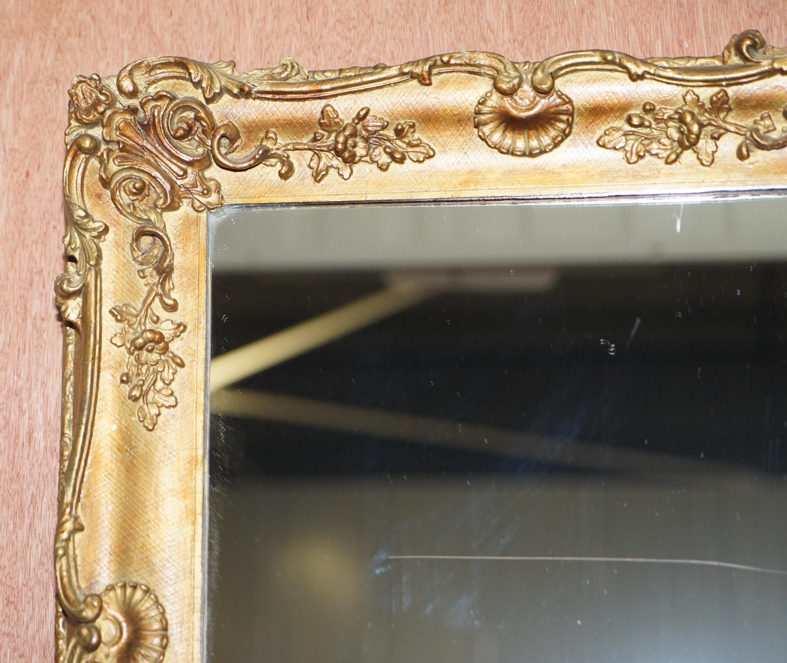 Late 19th Century Lovely circa 1880-1900 French Giltwood Wall Mirror with Ornately Carved Frame For Sale