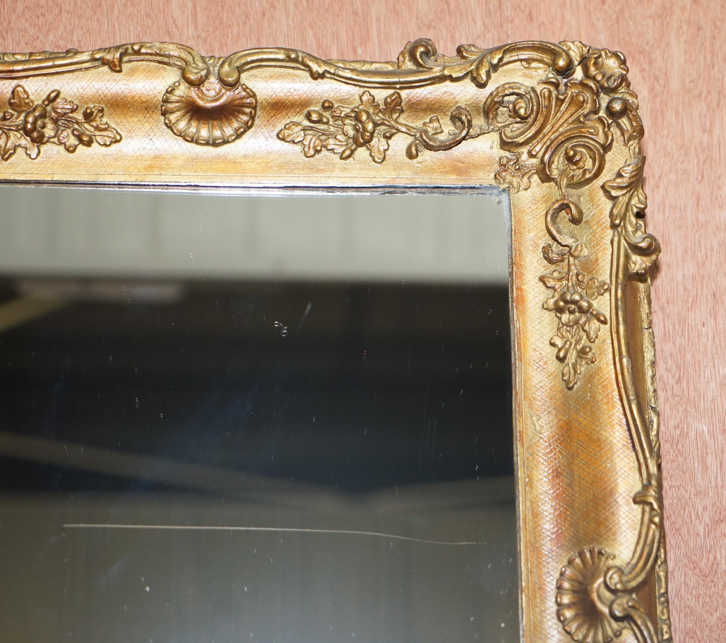 Lovely circa 1880-1900 French Giltwood Wall Mirror with Ornately Carved Frame For Sale 1