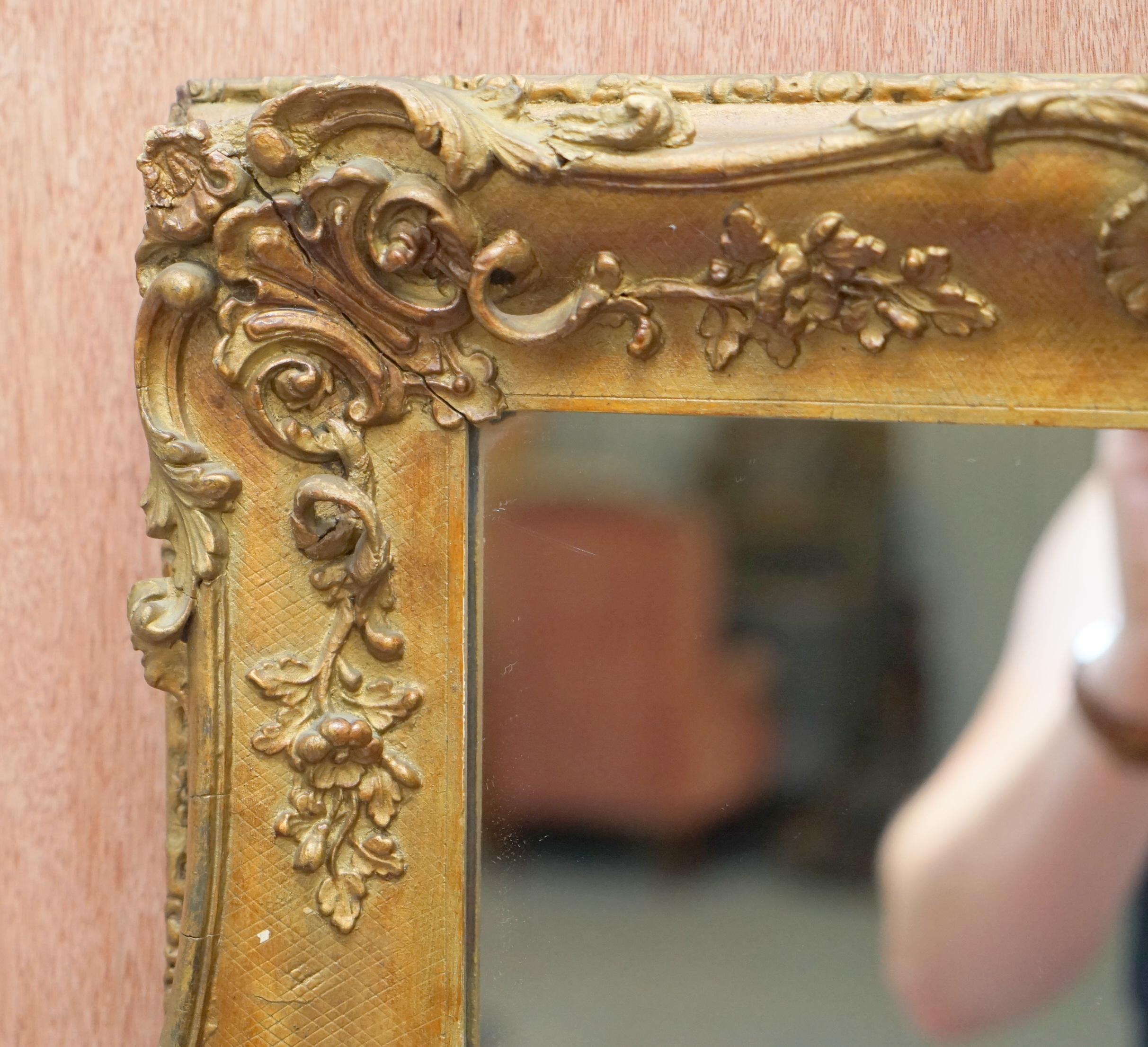 Lovely circa 1880-1900 French Giltwood Wall Mirror with Ornately Carved Frame For Sale 2