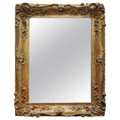 Lovely circa 1880-1900 French Giltwood Wall Mirror with Ornately Carved Frame