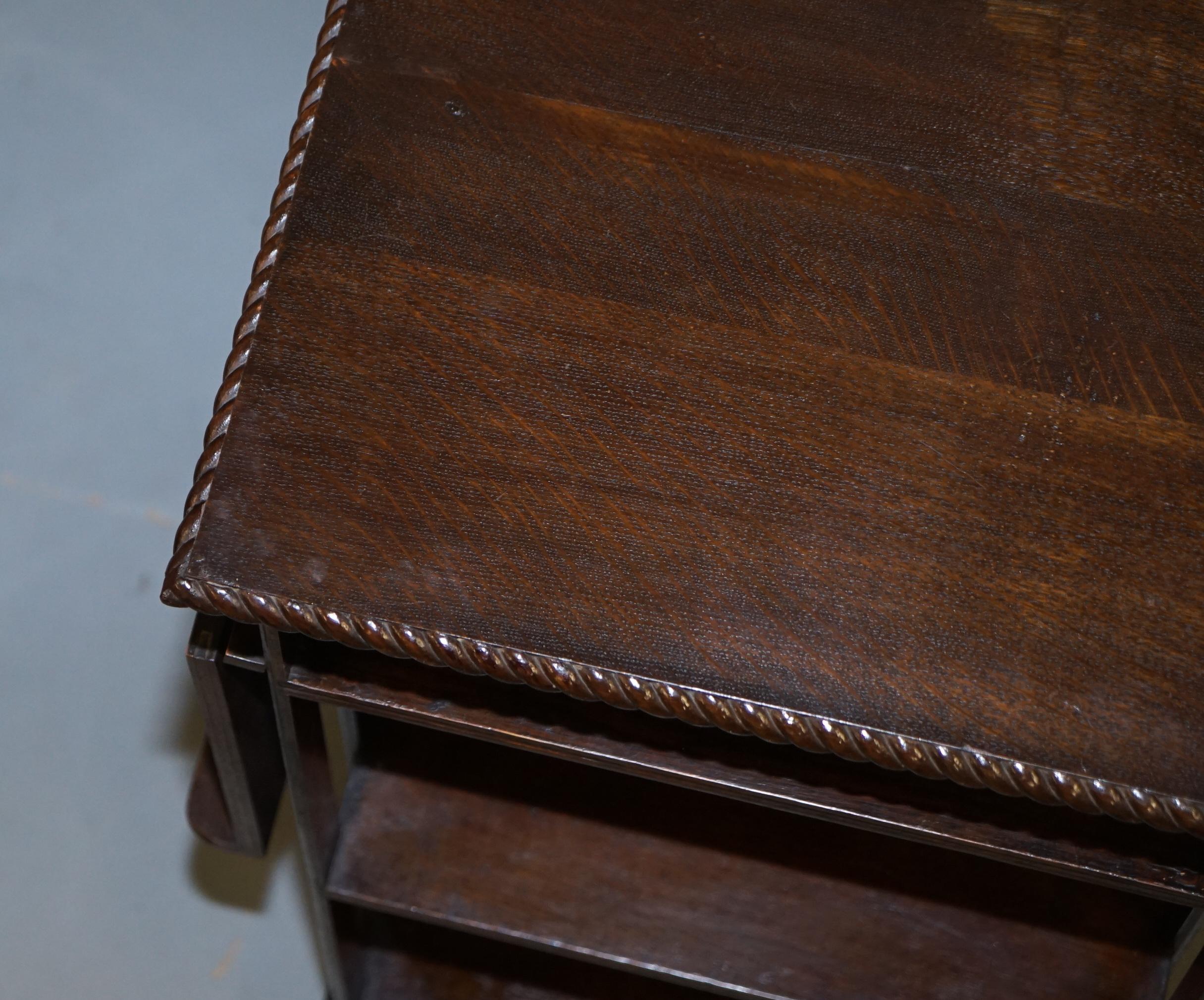 Hand-Crafted Lovely circa 1900 Edwardian Solid Oak Revolving Bookcase with Lift Up Desk Piece