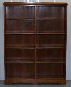 Lovely circa 1900 Edwardian Walnut & Oak Double Bank Library Bookcase 160cm Tall