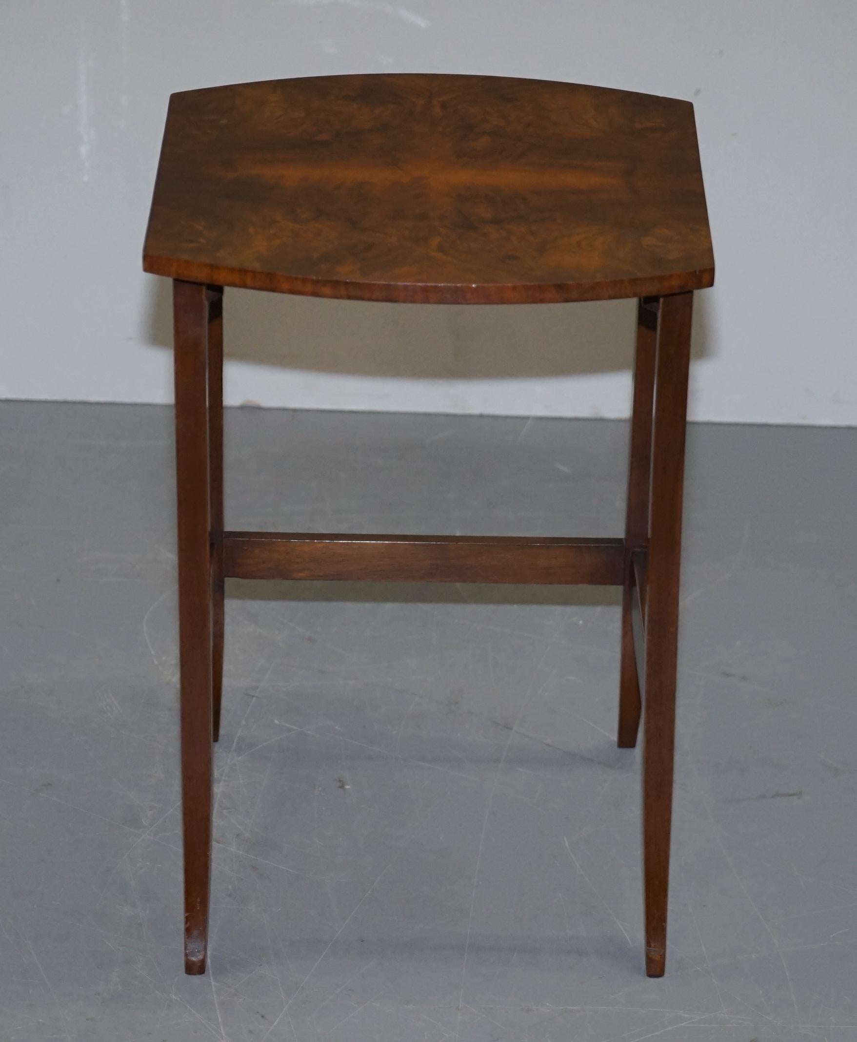 Lovely circa 1900 Late Victorian Burr Walnut Nest of Tables with Oval Main Piece For Sale 6