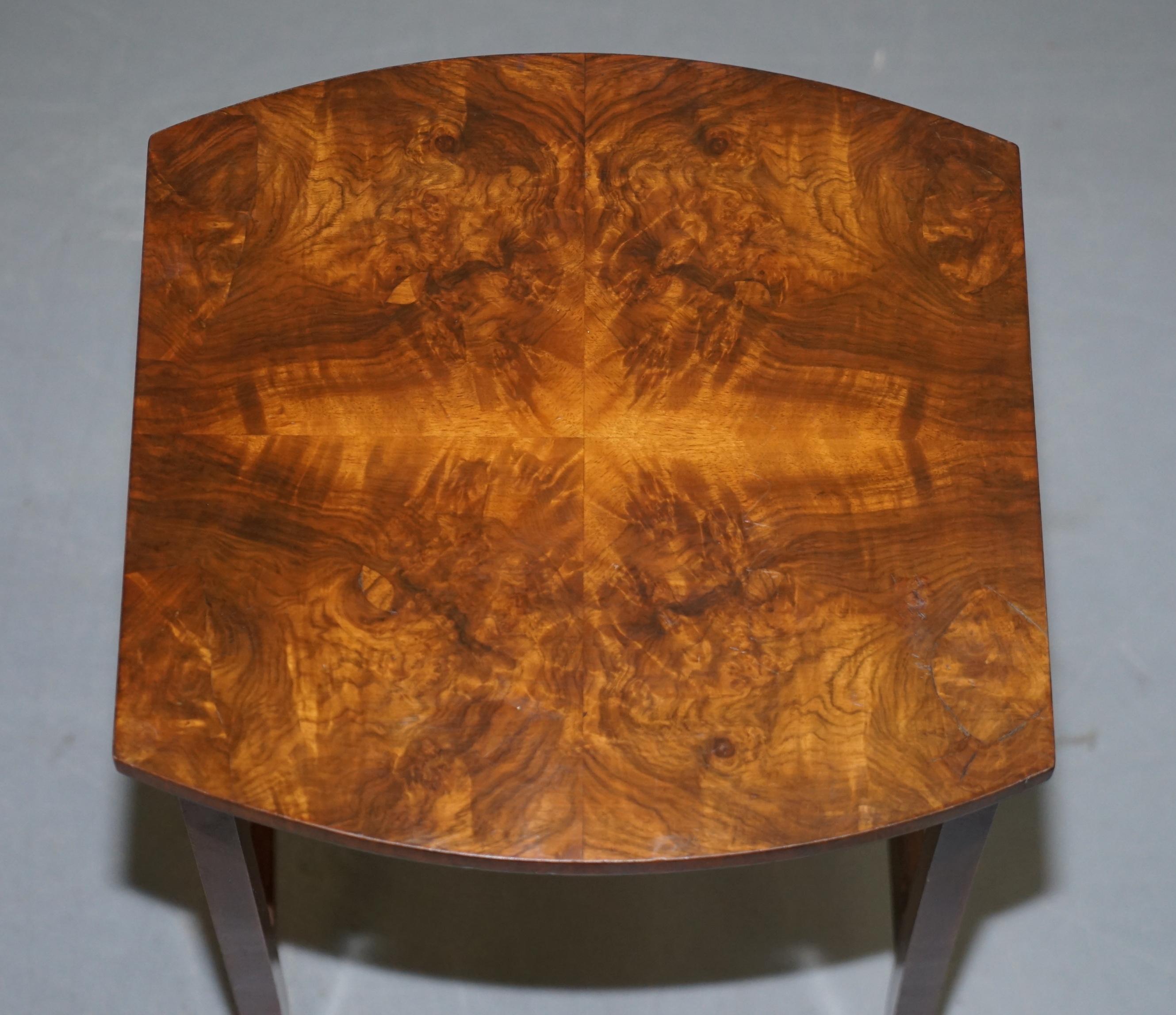 Lovely circa 1900 Late Victorian Burr Walnut Nest of Tables with Oval Main Piece For Sale 7