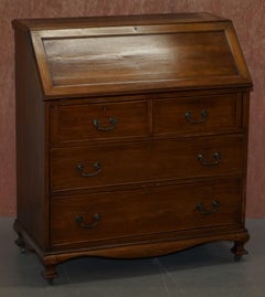 Lovely circa 1900 Solid Walnut Writing Bureau Chest of Drawers with Desk Top