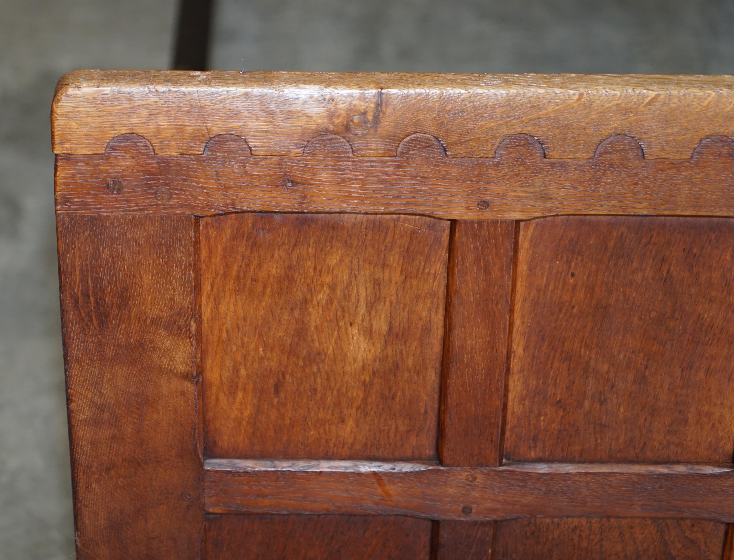 Hand-Crafted Lovely circa 1930's Robert Mouseman Thompson Burr Oak Single Bed Frame Bedstead